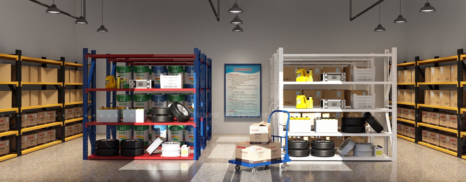 现代汽车配件仓库3D模型下载【ID:1128072280】