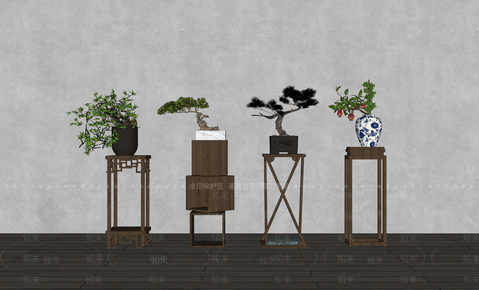 中式花几SU模型下载【ID:1128073686】