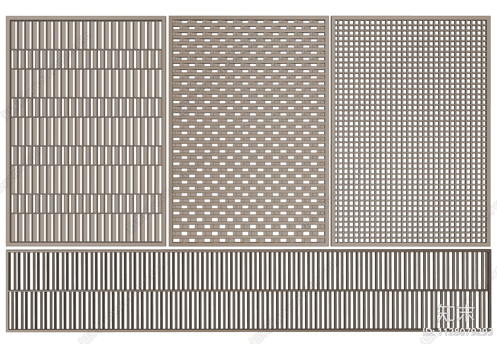 新中式格栅背景墙SU模型下载【ID:1128079293】