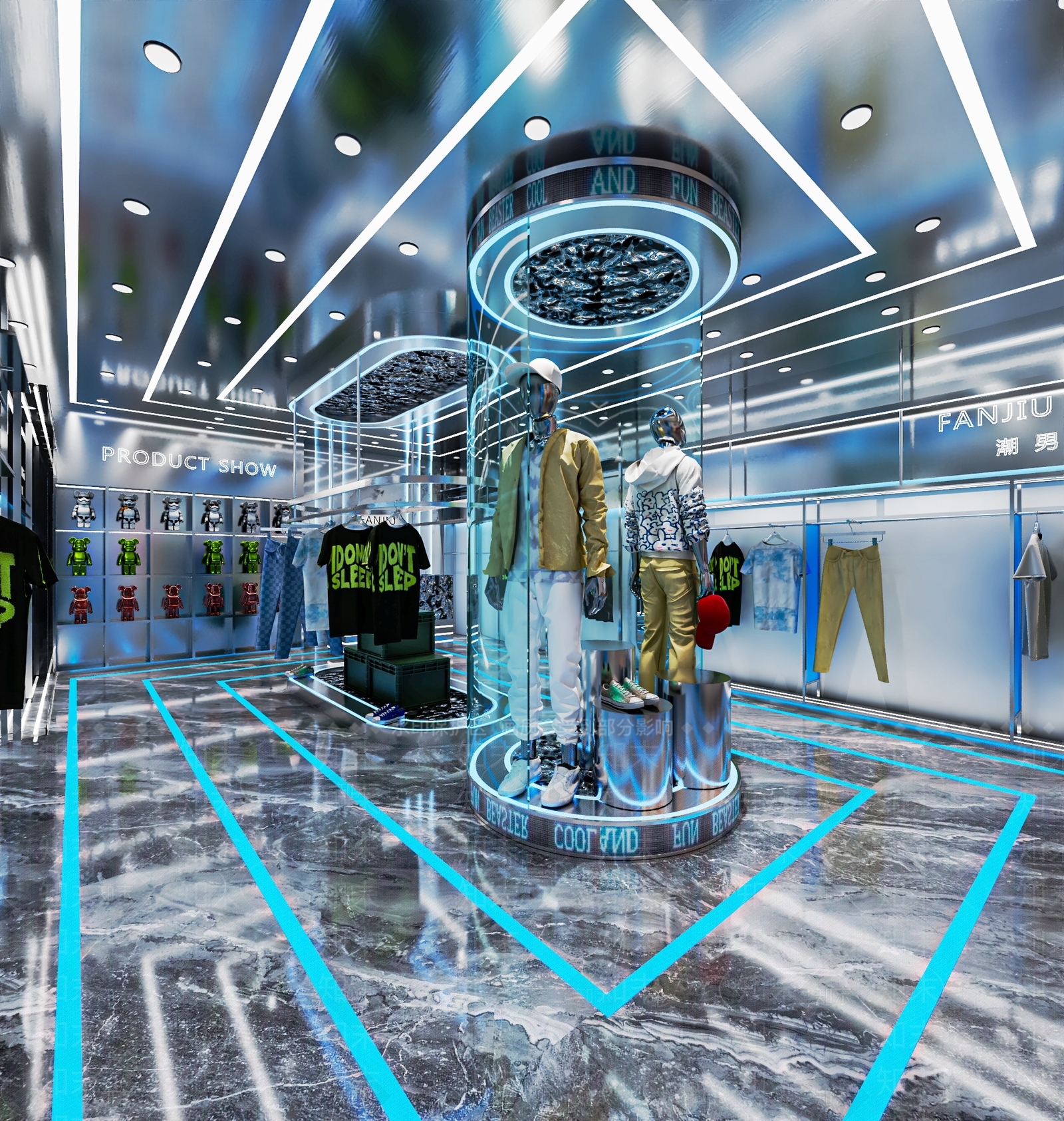 现代潮玩服装店SU模型下载【ID:1128087719】