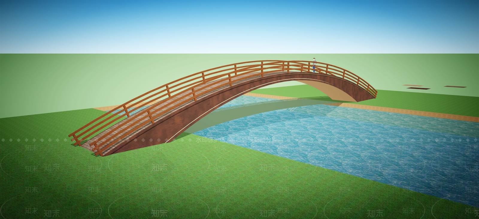现代景观桥SU模型下载【ID:1128089027】