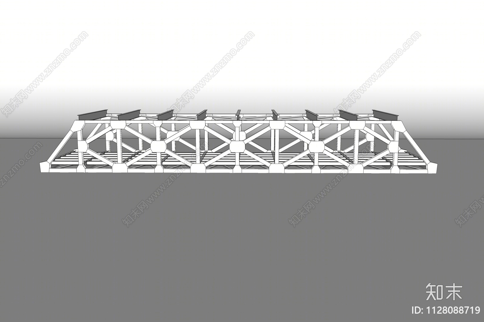 现代钢制桥梁SU模型下载【ID:1128088719】