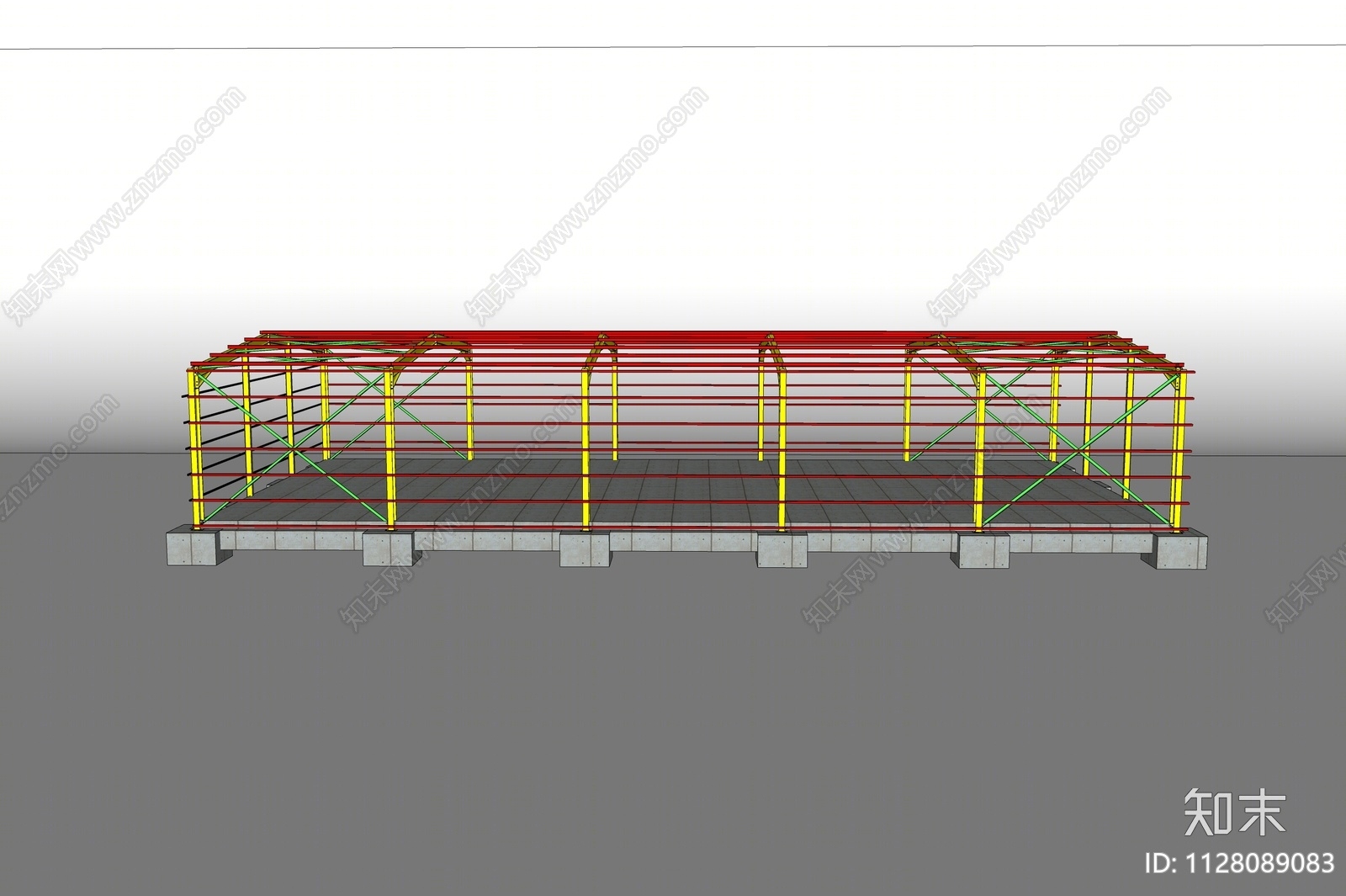 现代钢制厂房构件SU模型下载【ID:1128089083】