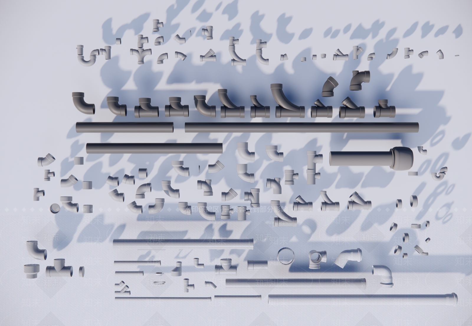 现代给排水管道零件SU模型下载【ID:1128092921】