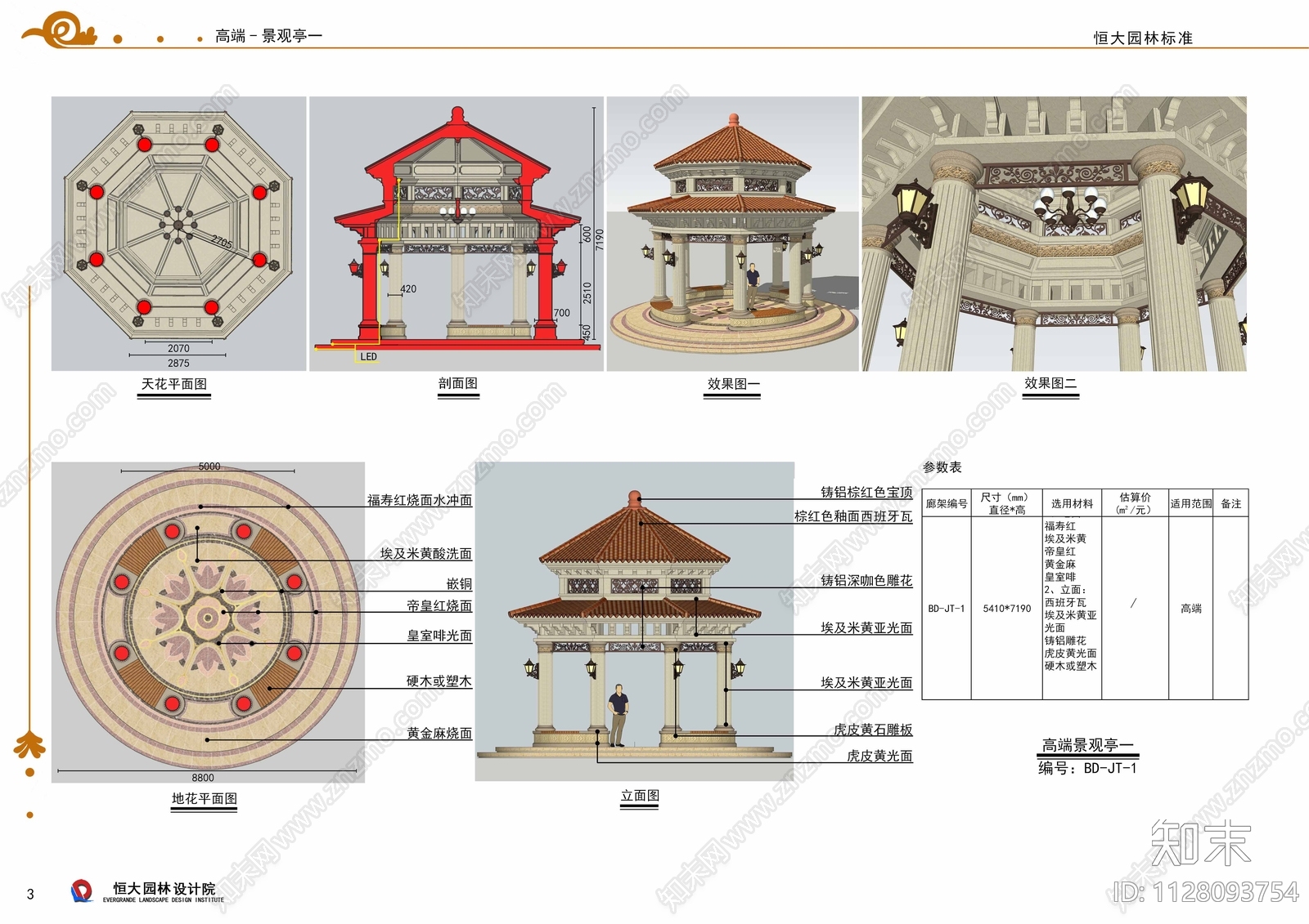欧式景观亭全套CAD施工图下载【ID:1128093754】