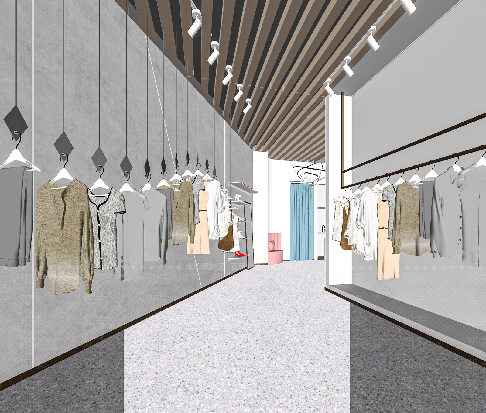 现代服装店SU模型下载【ID:1128095642】