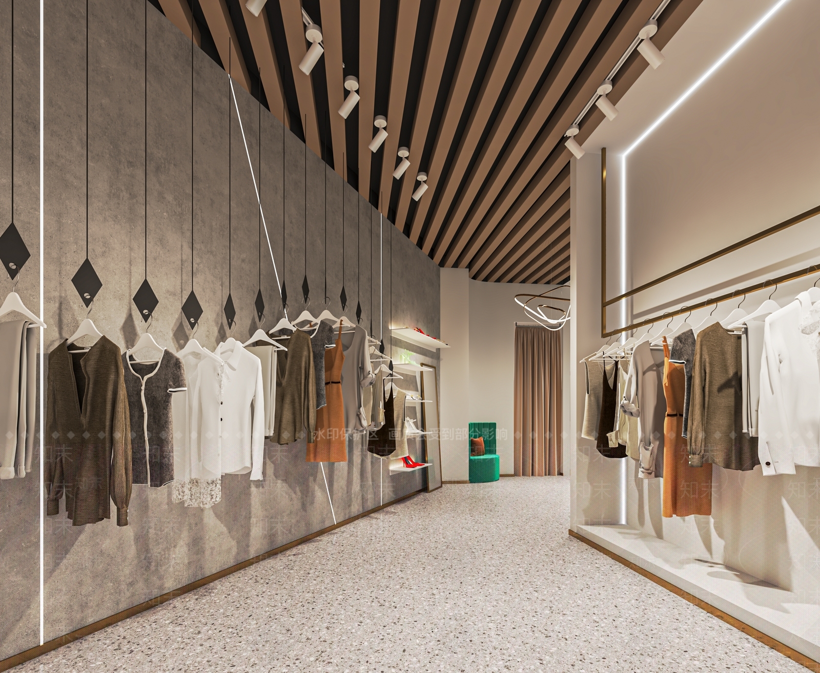 现代服装店SU模型下载【ID:1128095642】