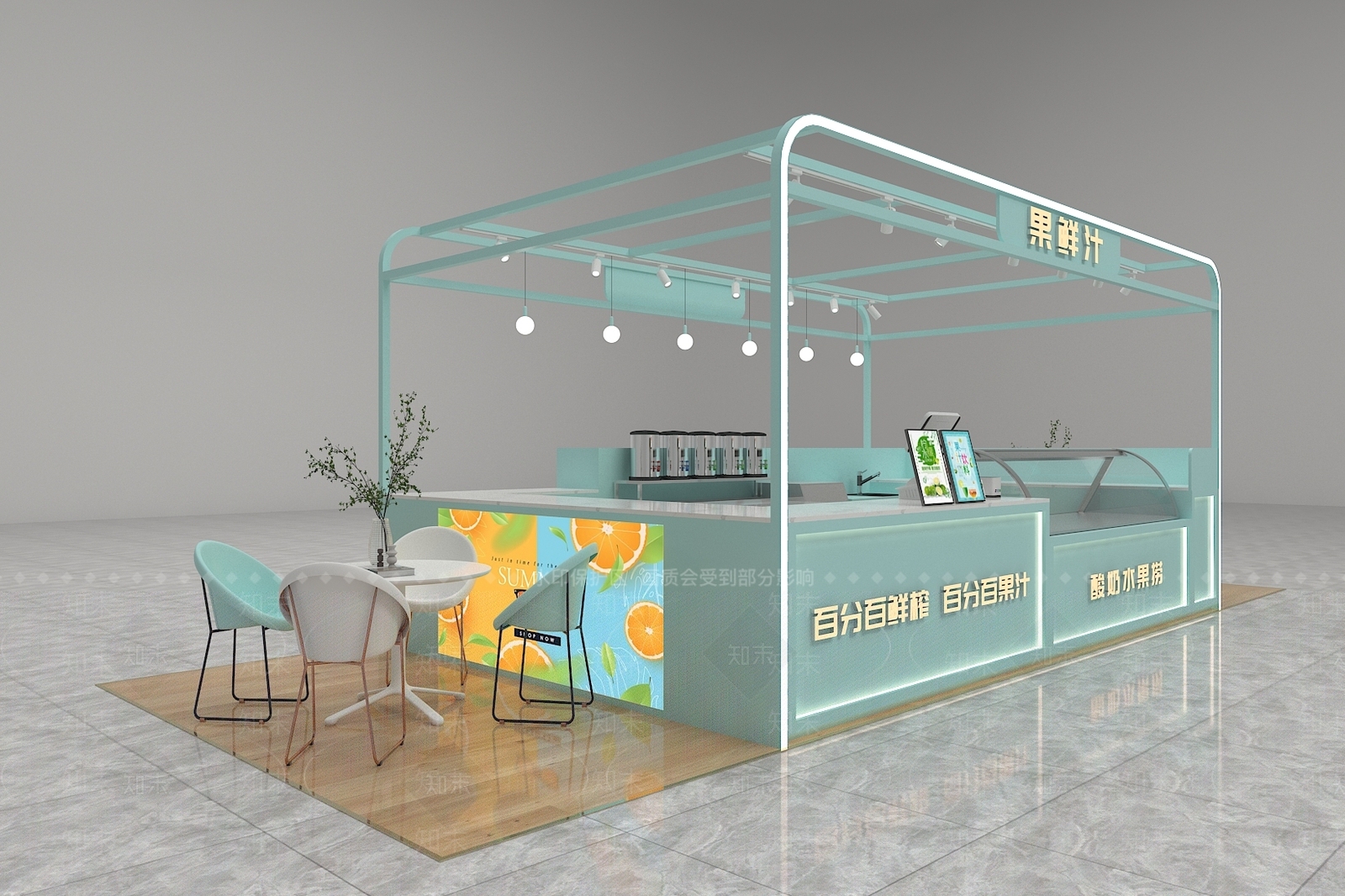 现代奶茶店3D模型下载【ID:1128096627】
