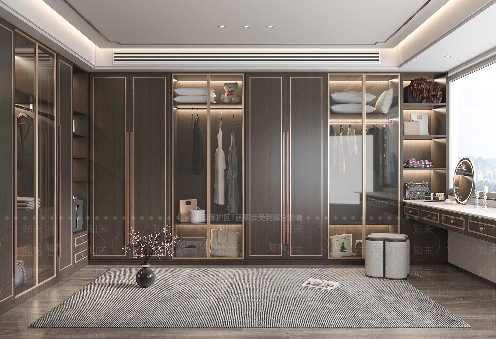 新中式衣帽间SU模型下载【ID:1128099826】