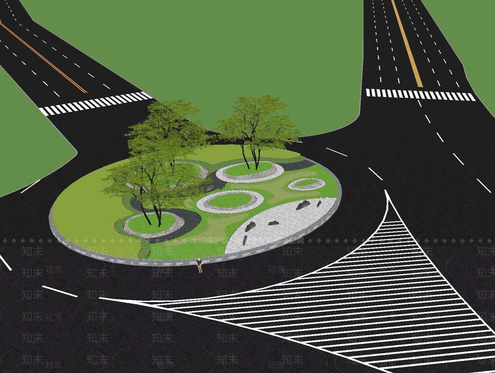 现代道路SU模型下载【ID:1128102871】