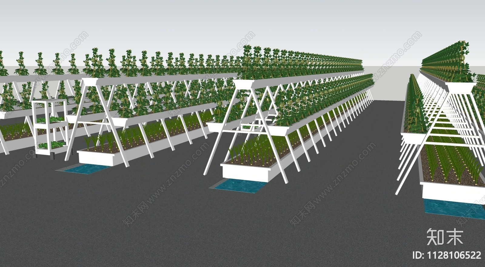 现代蔬菜种植架SU模型下载【ID:1128106522】