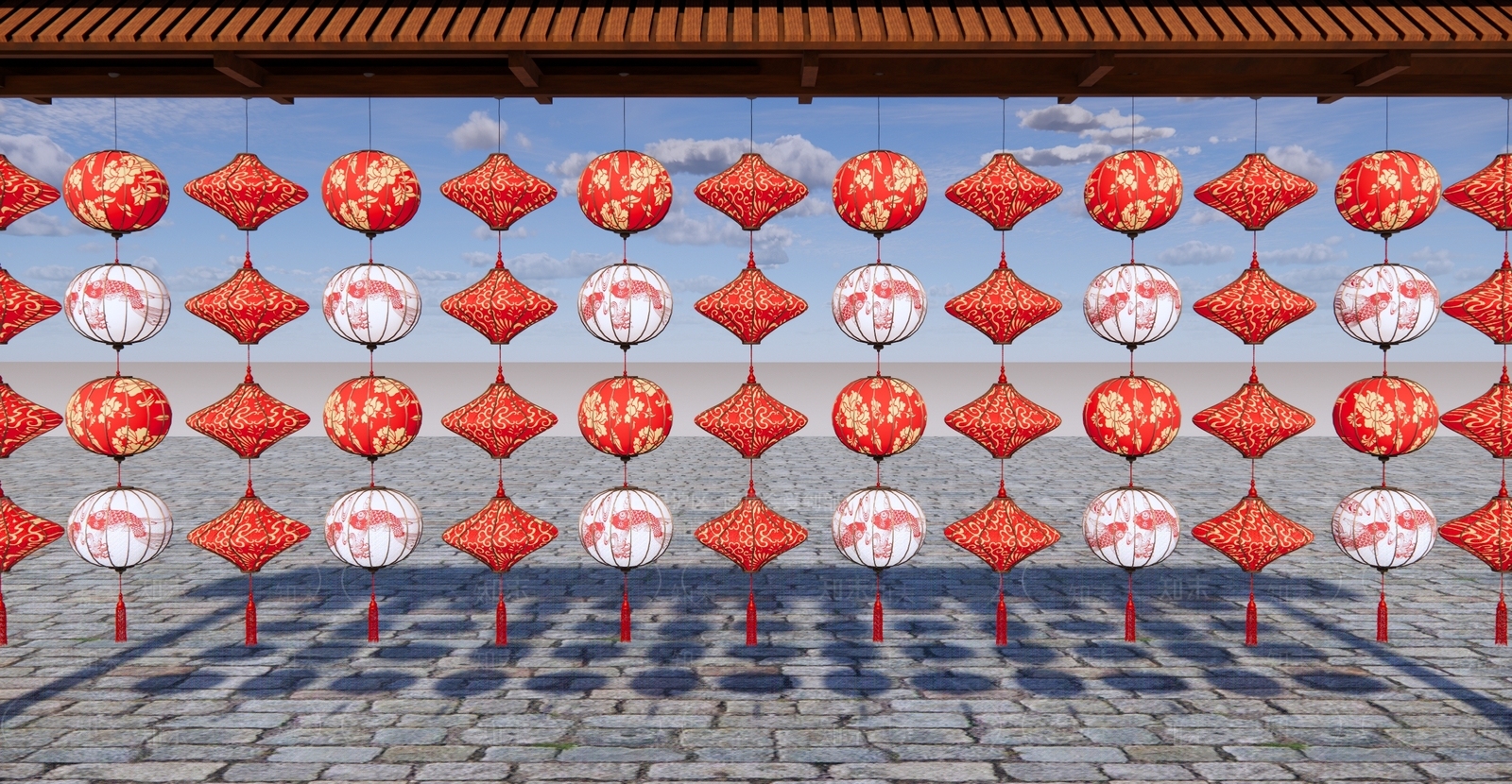 新中式灯笼SU模型下载【ID:1128122260】