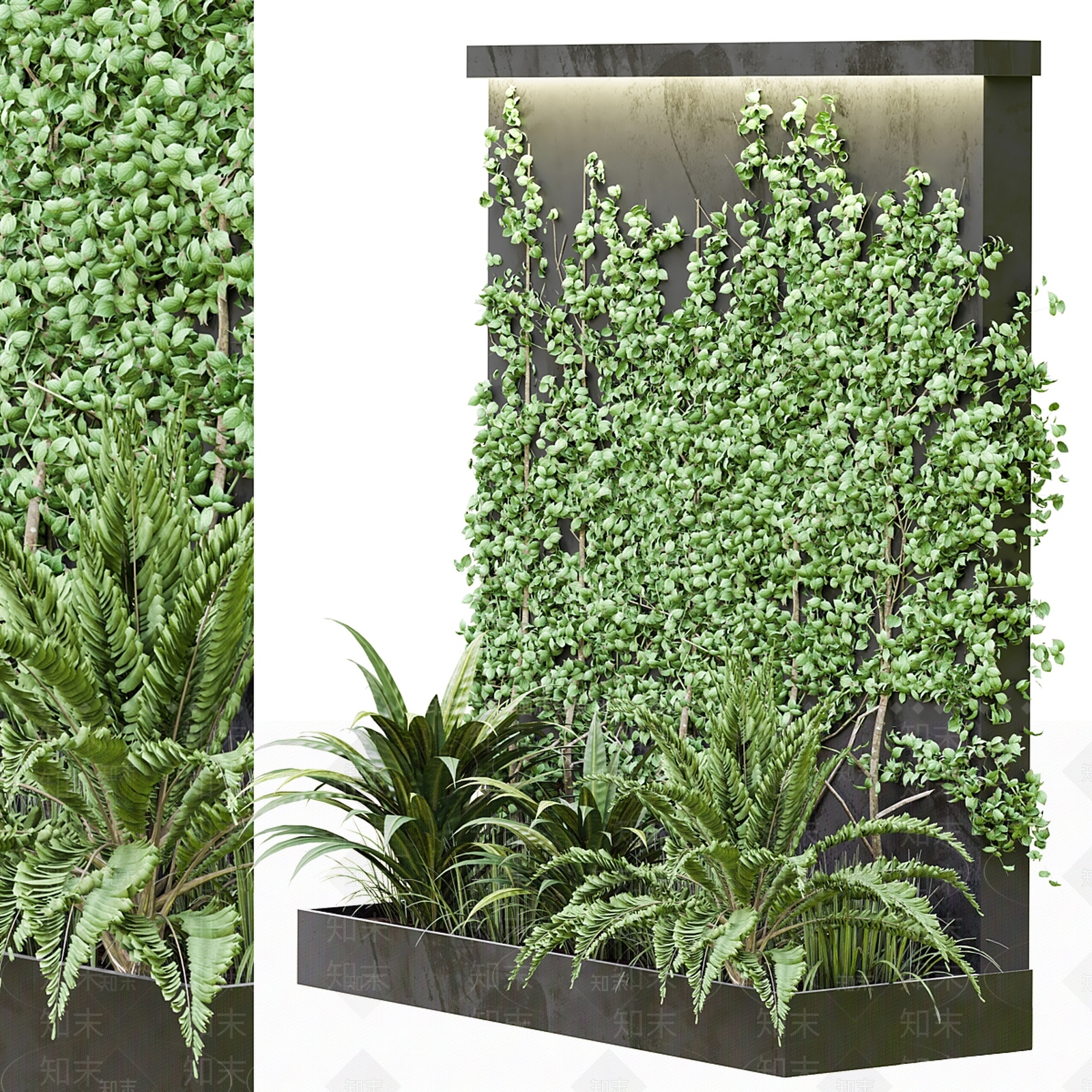 绿植墙3D模型下载【ID:1128125346】