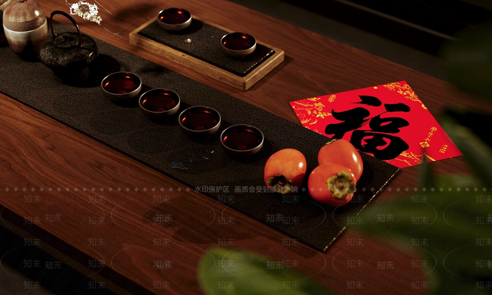 新中式茶具3D模型下载【ID:1128126141】