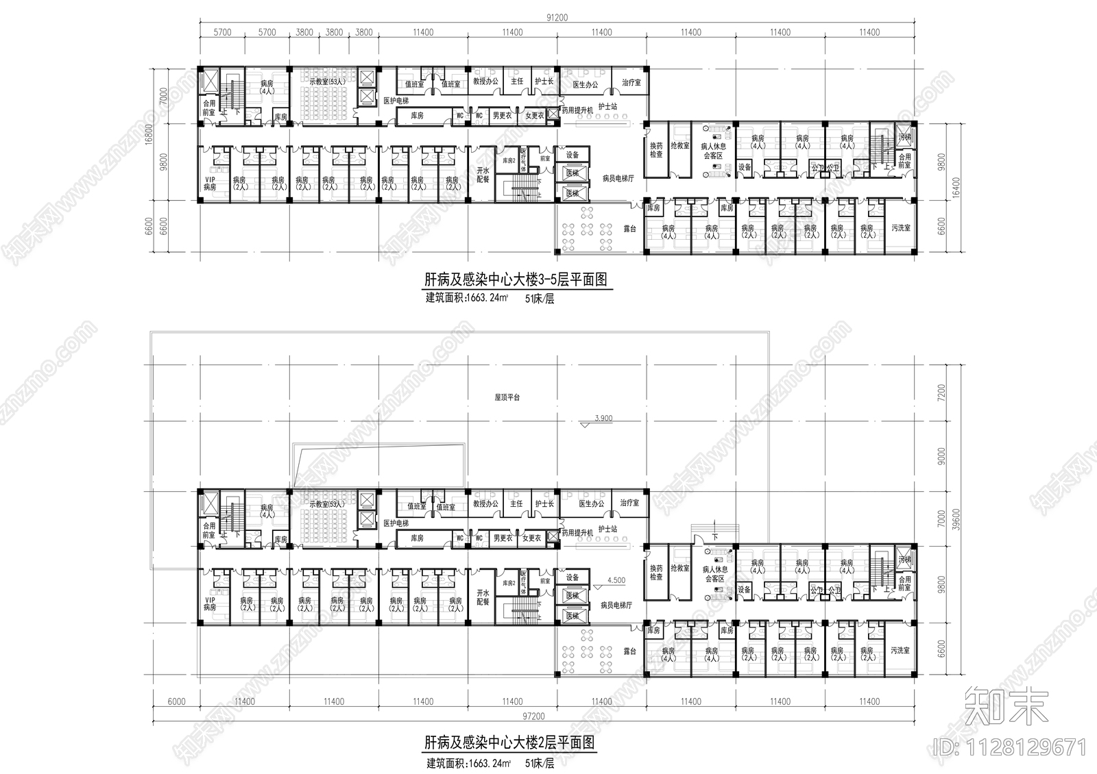 江南医院感染中心cad施工图下载【ID:1128129671】