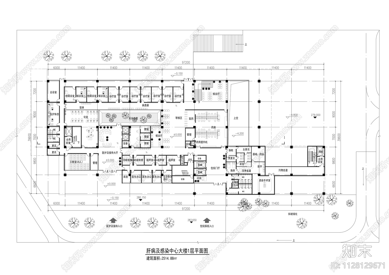 江南医院感染中心cad施工图下载【ID:1128129671】