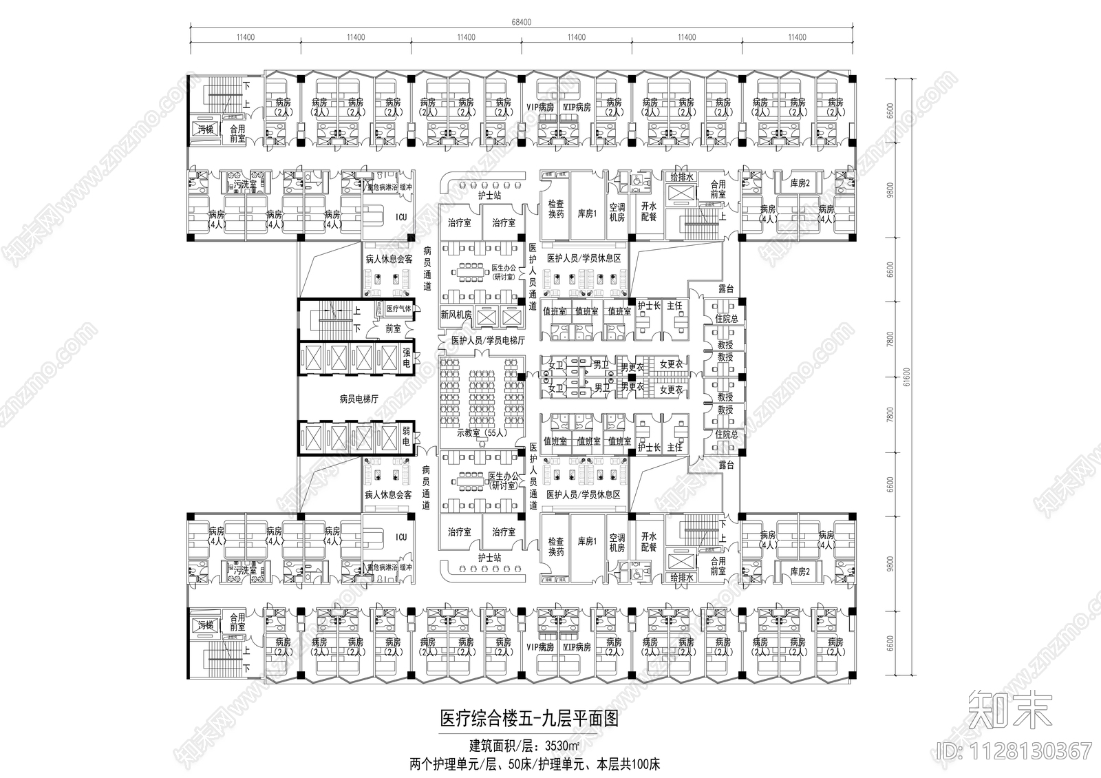 江南医院医疗综合楼cad施工图下载【ID:1128130367】