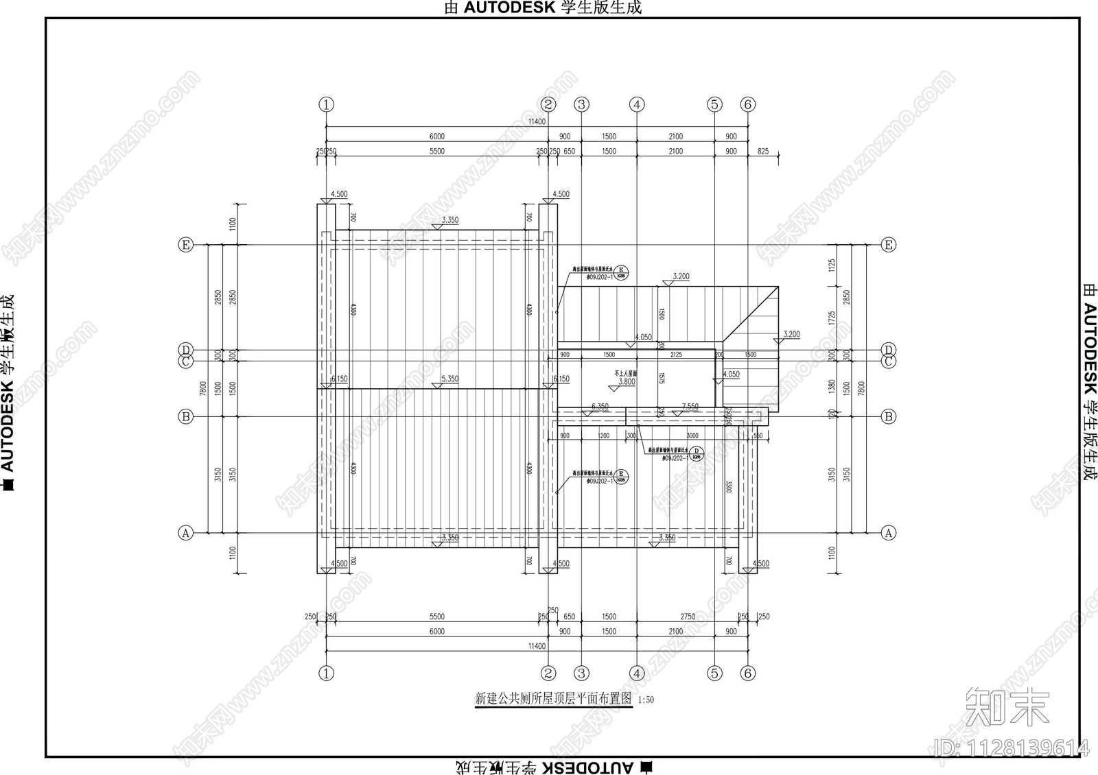 公共厕所cad施工图下载【ID:1128139614】