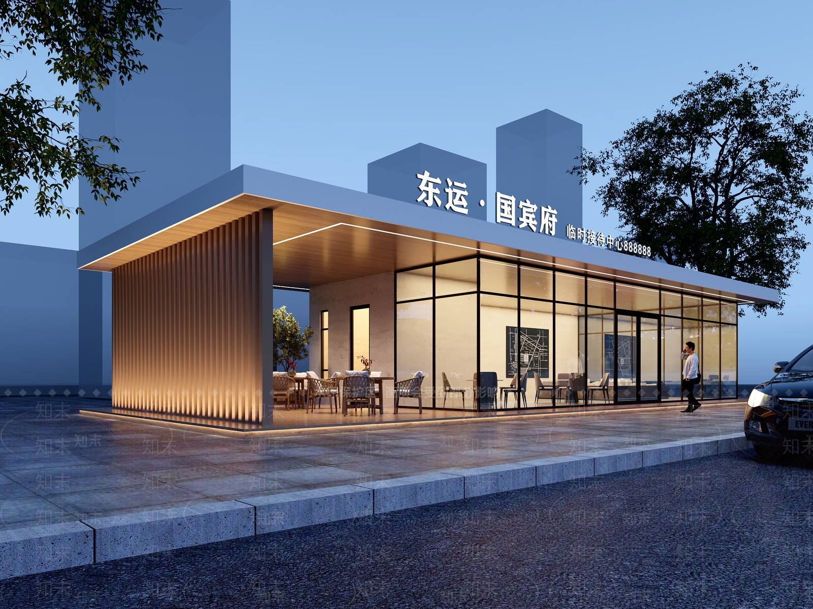 现代售楼处外观3D模型下载【ID:1128140439】