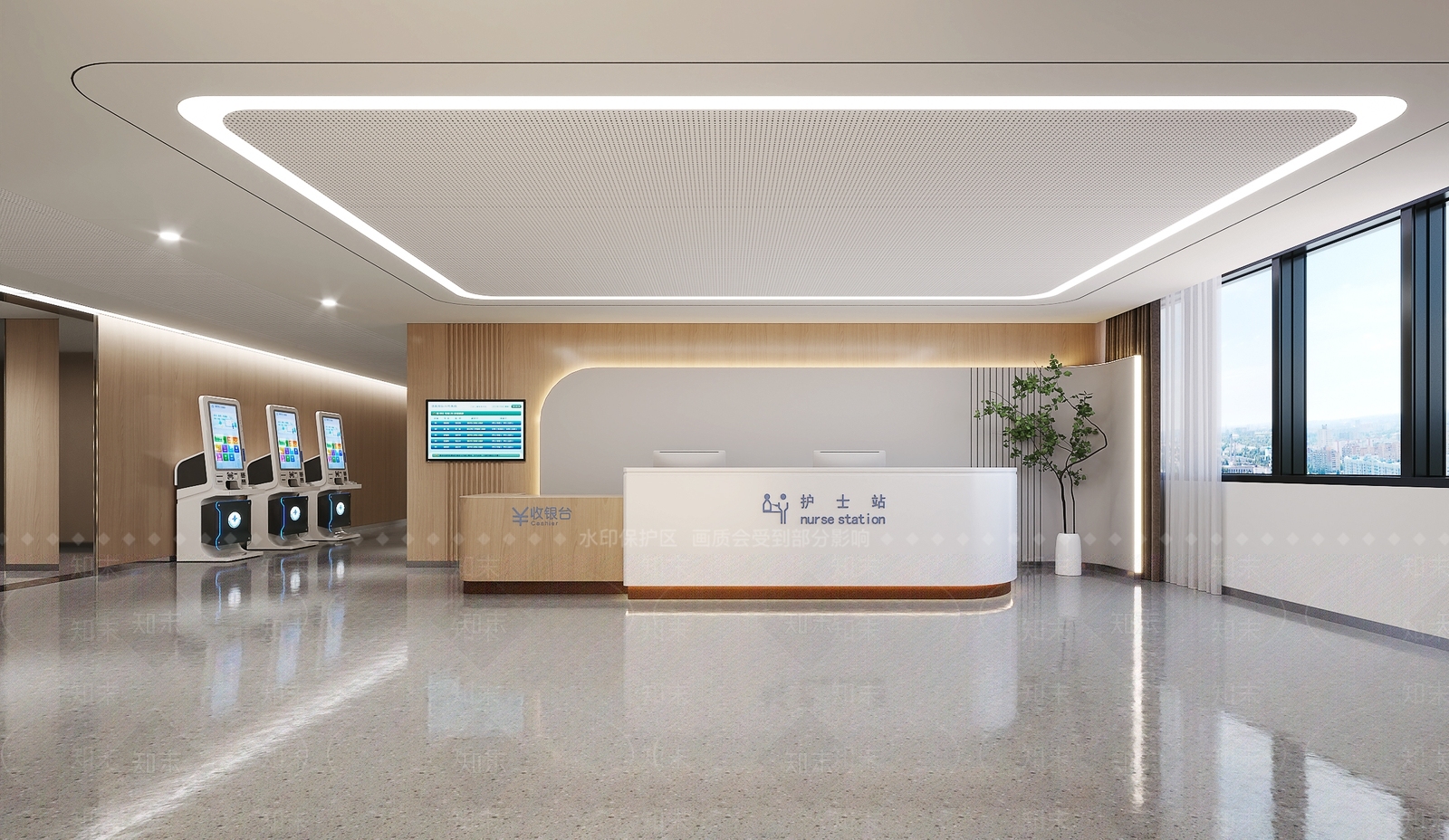 现代医院护士站3D模型下载【ID:1128142096】