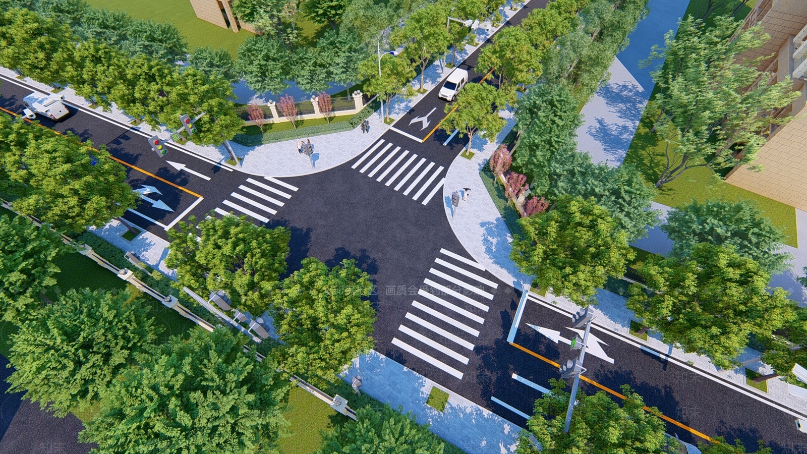 现代城市市政道路SU模型下载【ID:1128149782】