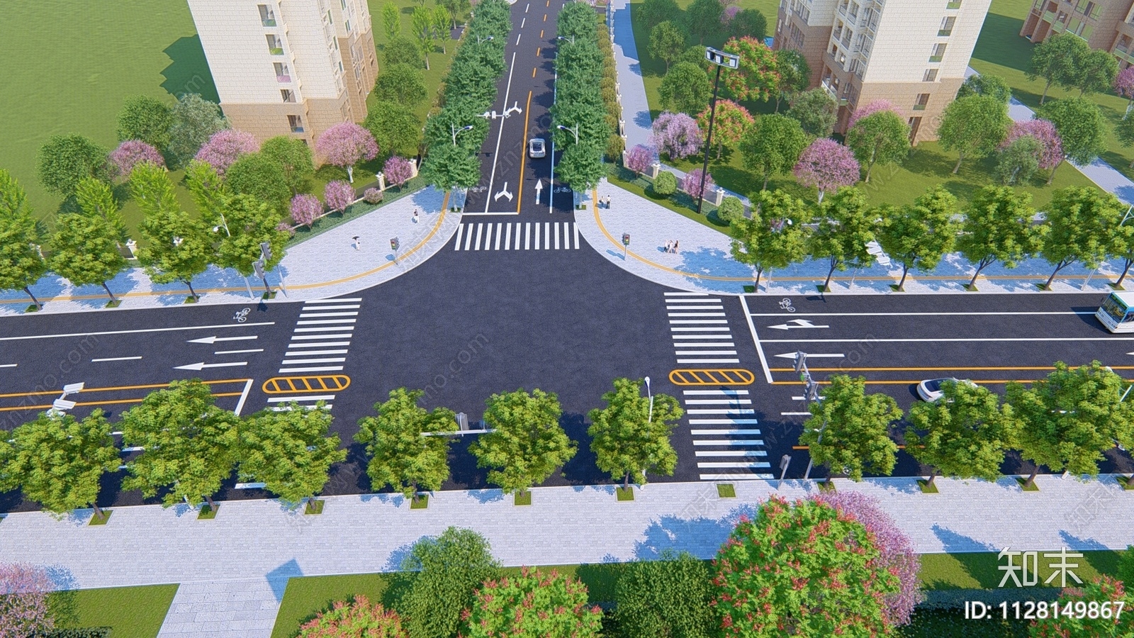 现代城市市政道路SU模型下载【ID:1128149867】