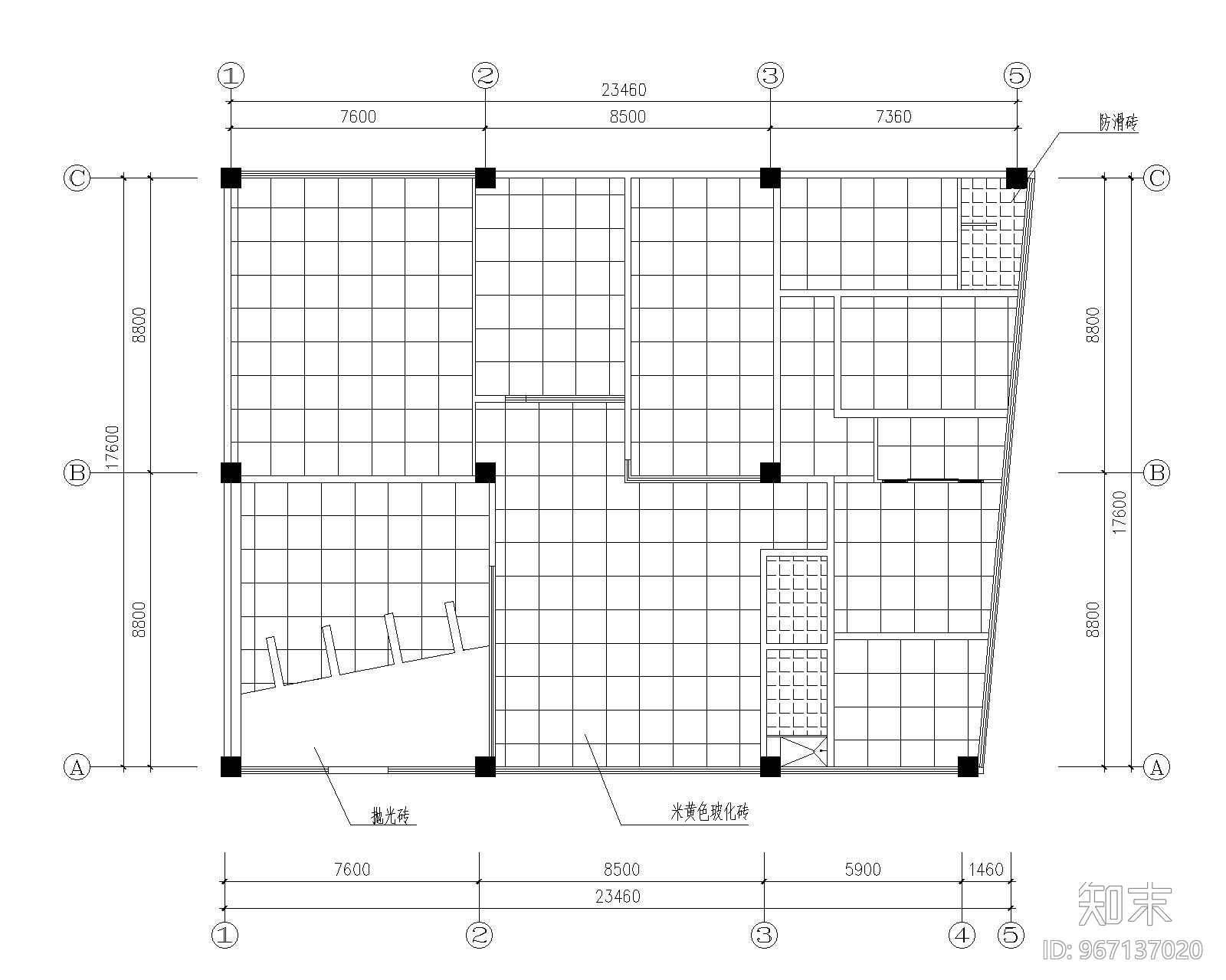 某办公室精装饰装修全套CAD施工图纸cad施工图下载【ID:967137020】