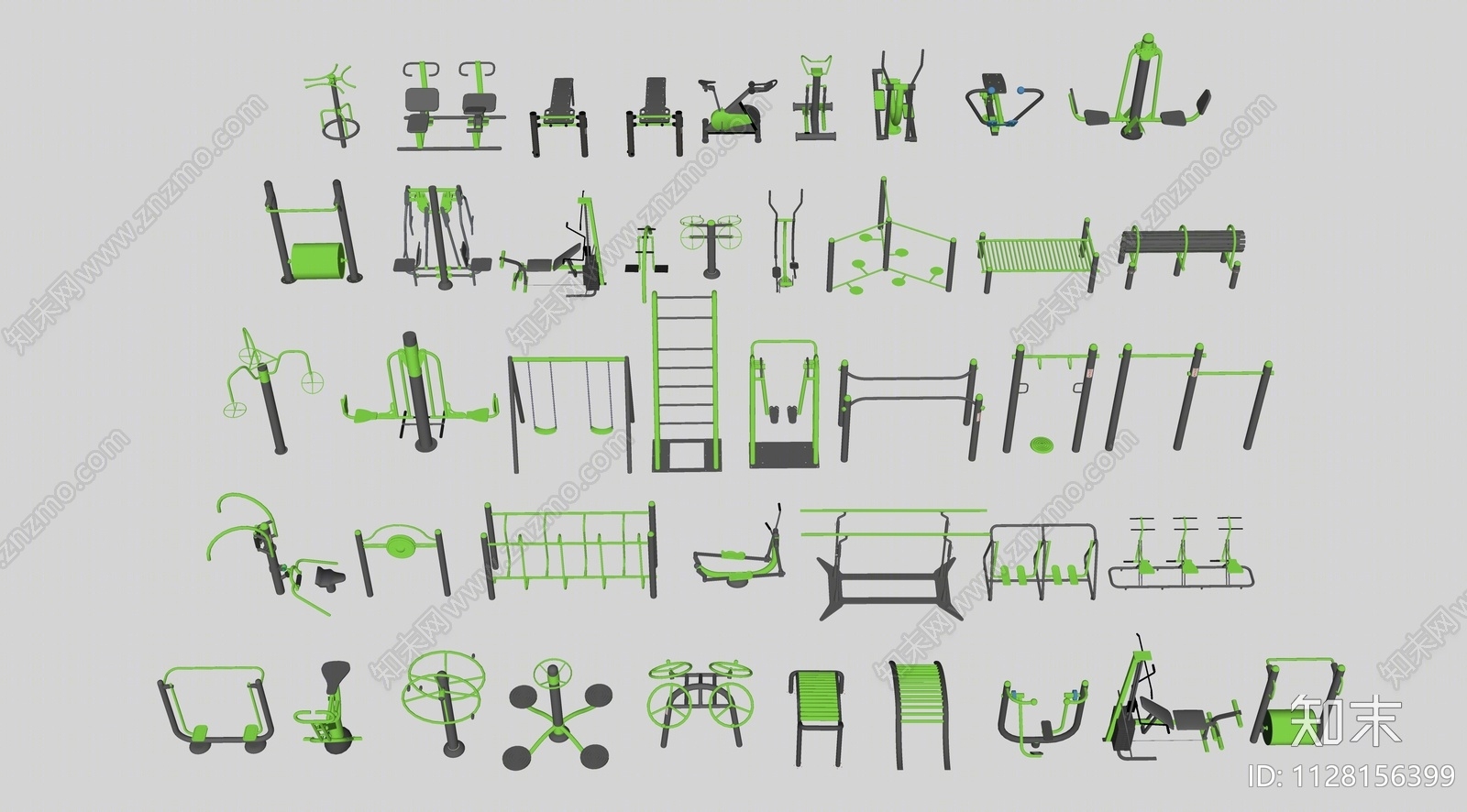 户外健身器材SU模型下载【ID:1128156399】