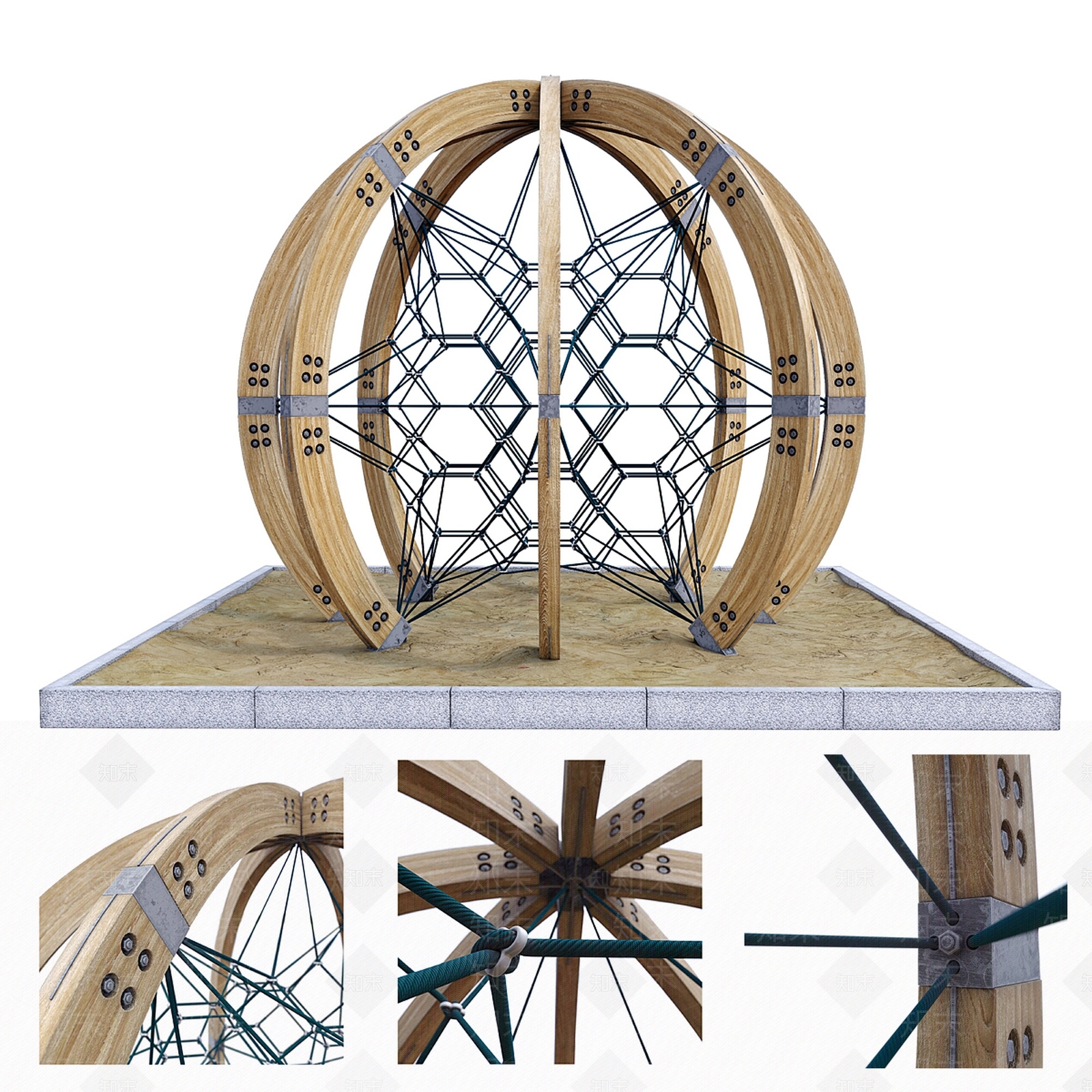 现代儿童游乐设施3D模型下载【ID:1128164393】