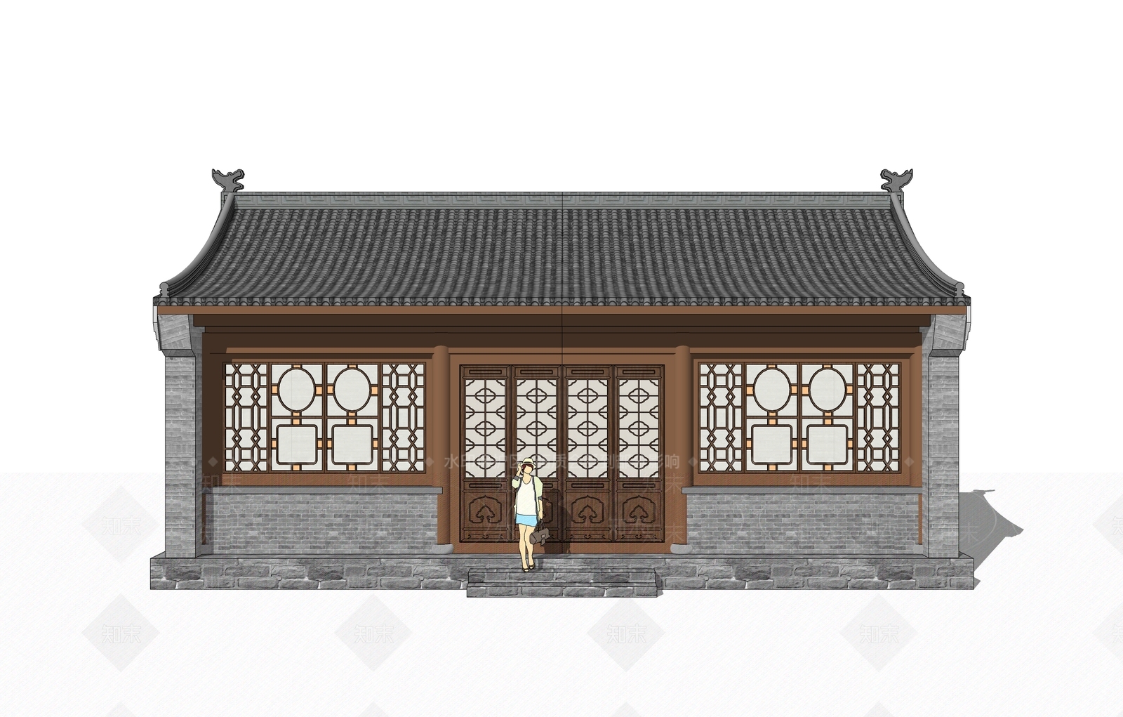 中式乡村民房SU模型草图
