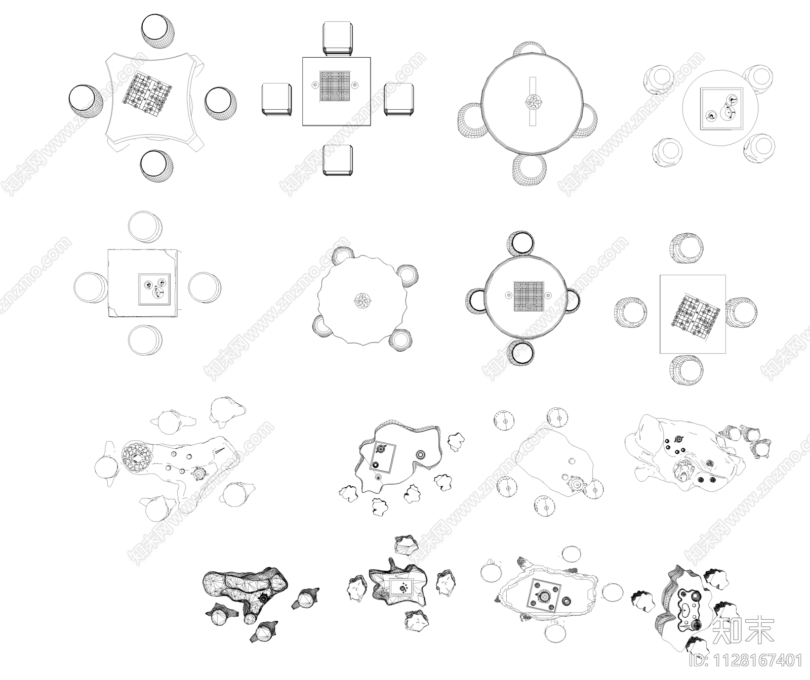 户外异形座椅施工图下载【ID:1128167401】