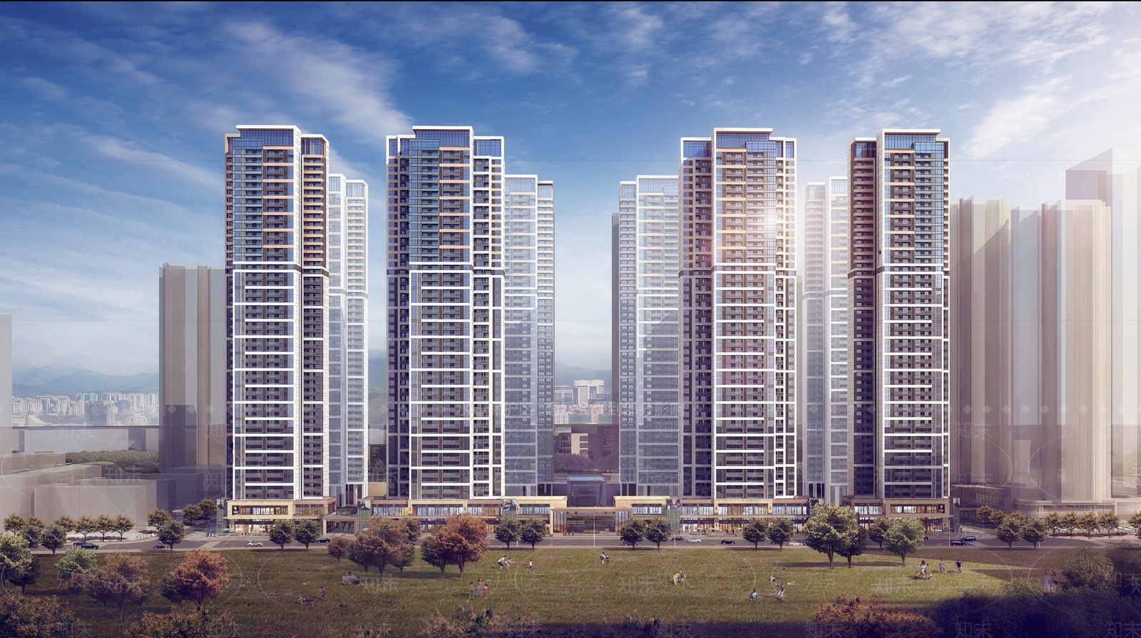 现代简约高层住宅SU模型下载【ID:1128170952】