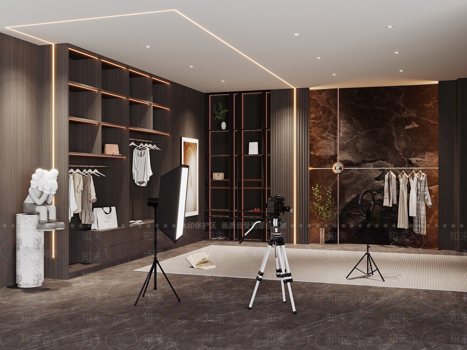 现代服装店直播间SU模型下载【ID:1128171328】