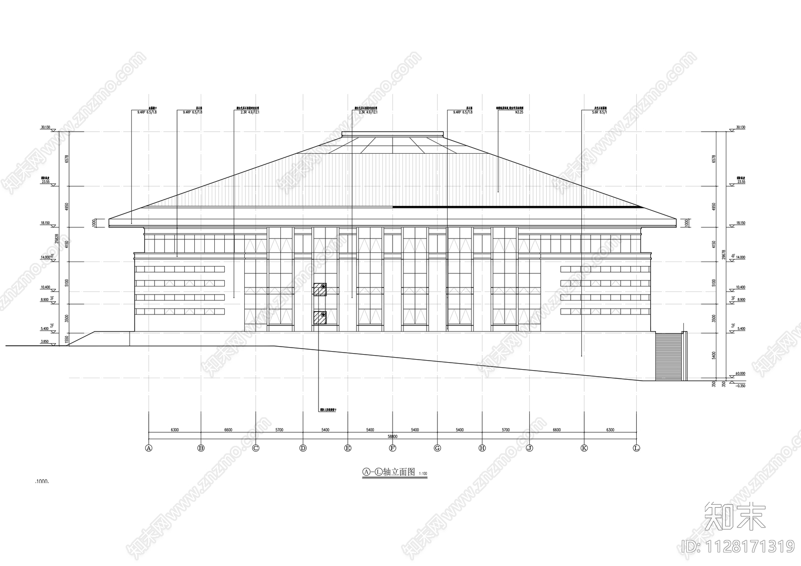 体育馆建筑cad施工图下载【ID:1128171319】