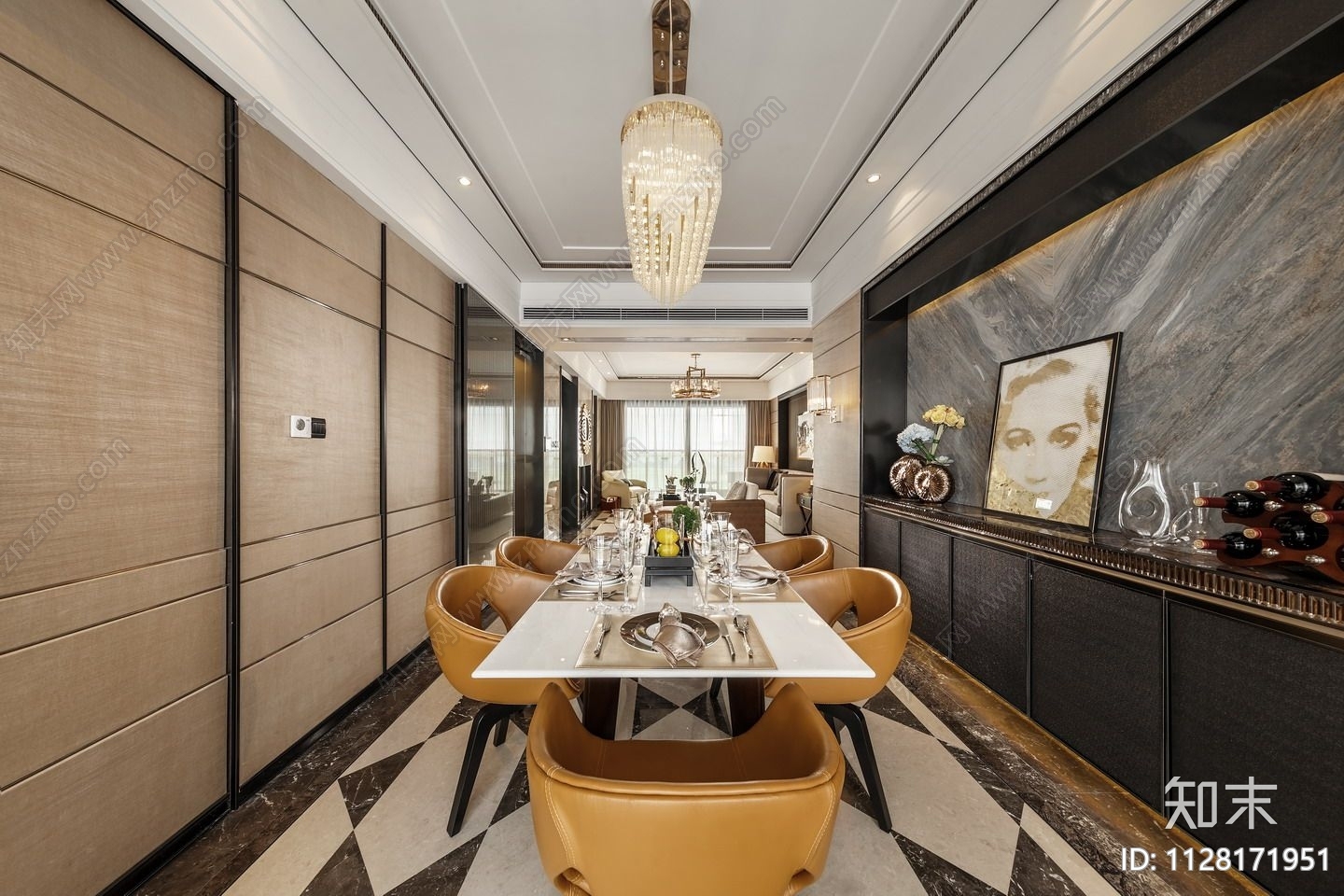 轻奢家装cad施工图下载【ID:1128171951】