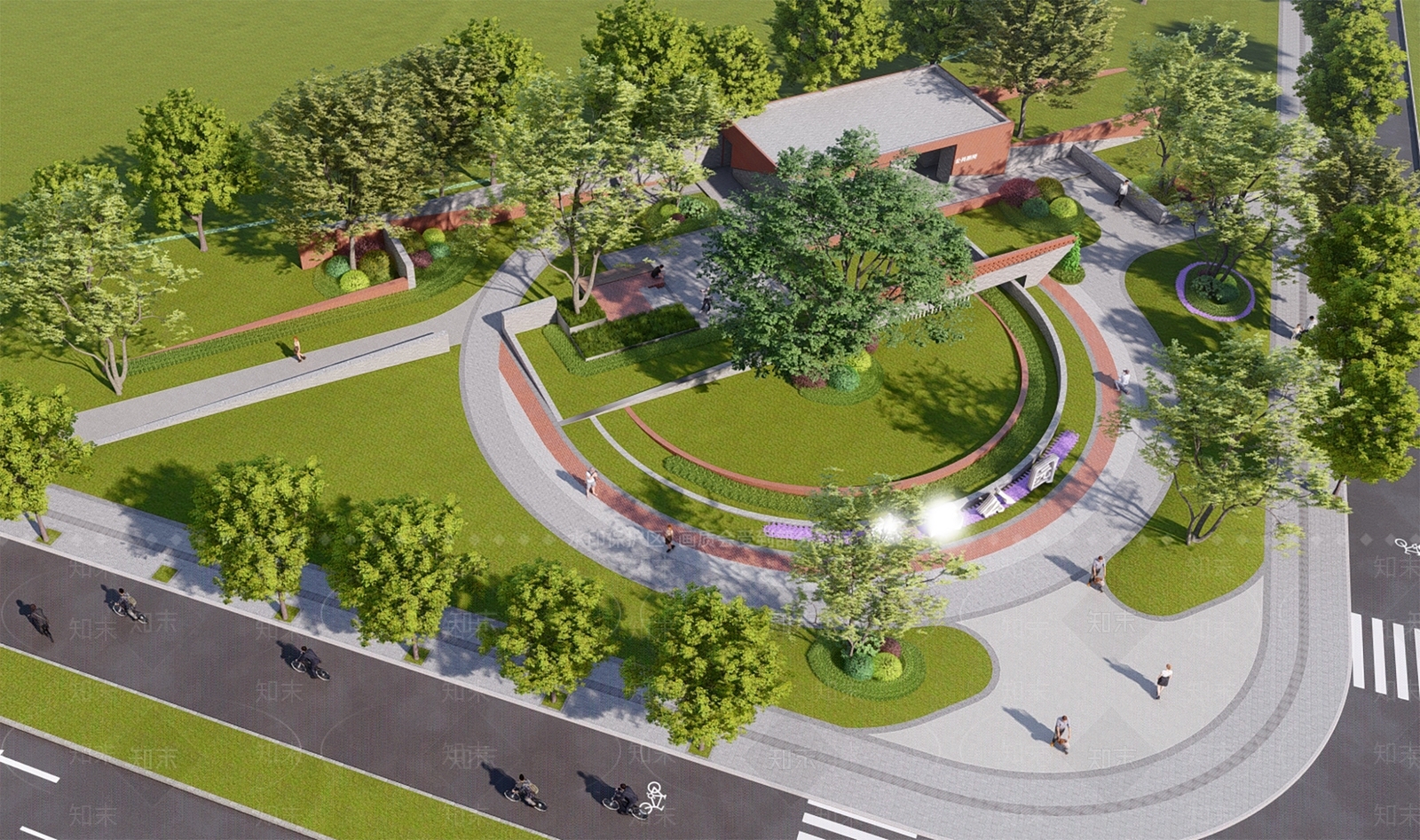 现代公园景观SU模型下载【ID:1128180148】