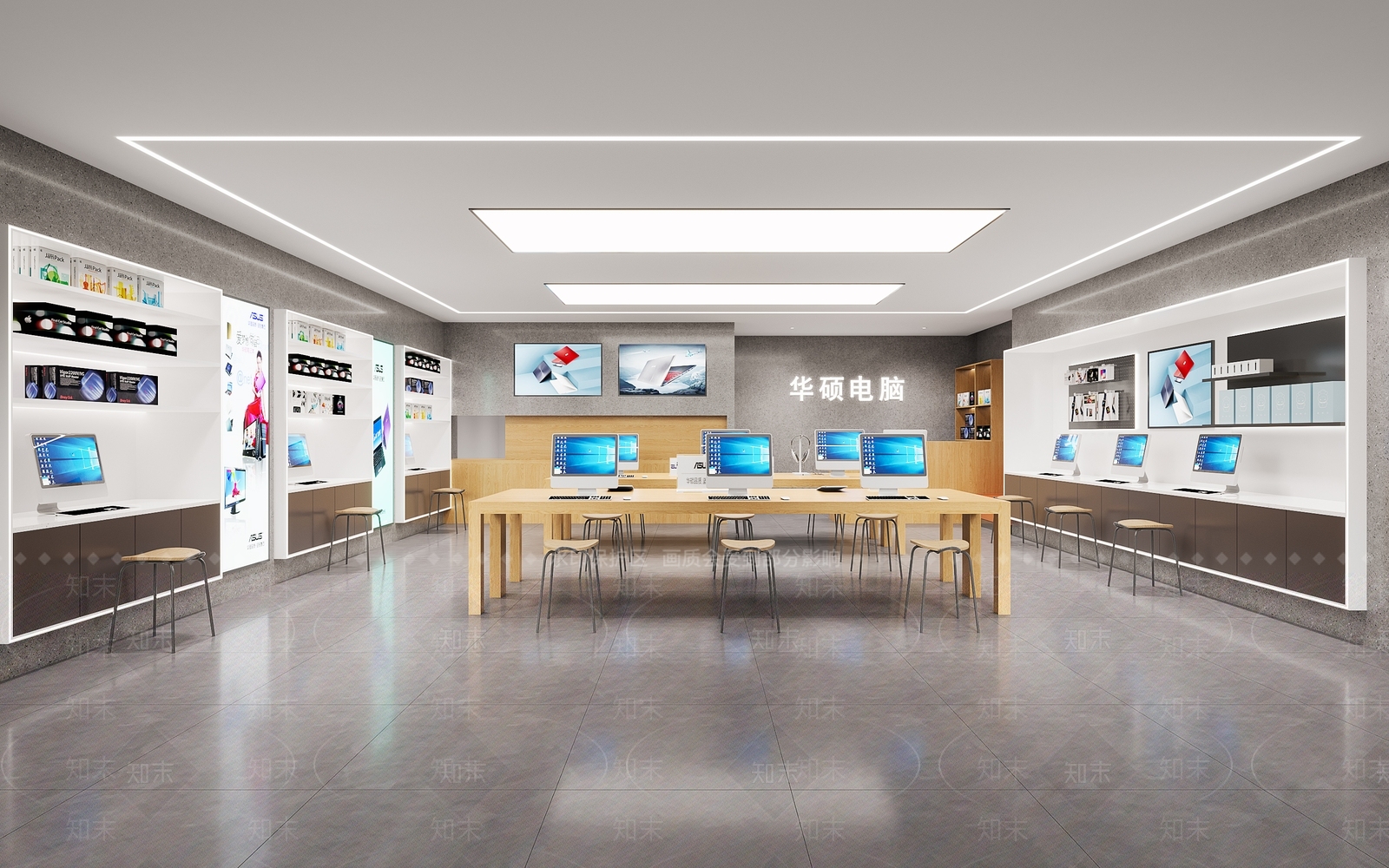 现代电脑专卖店3D模型下载【ID:1128190315】