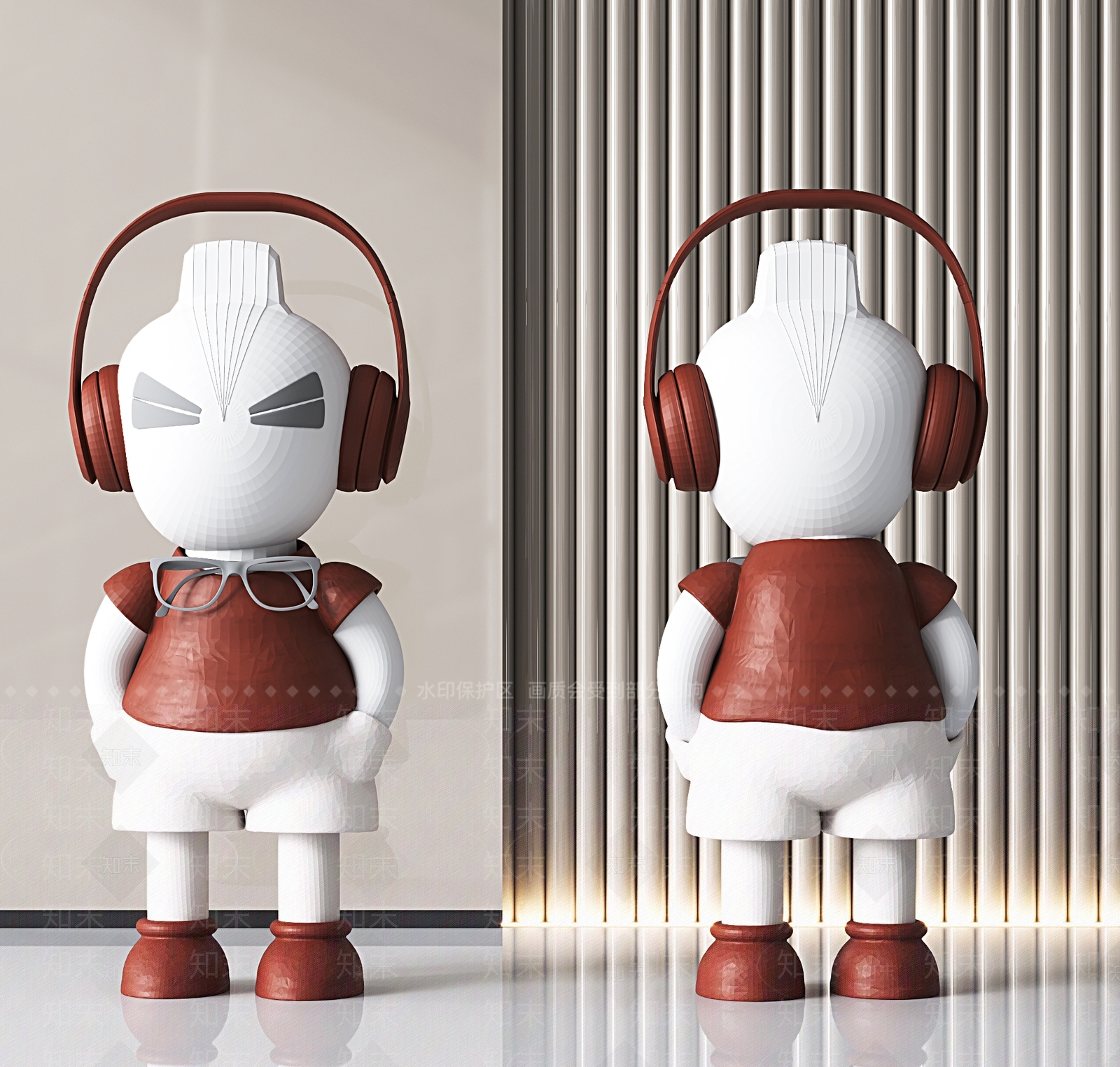 现代卡通人物公仔3D模型下载【ID:1128193270】