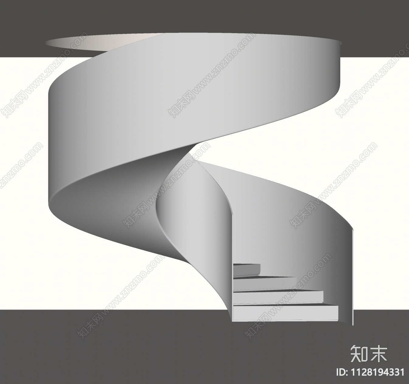 现代弧形楼梯间SU模型下载【ID:1128194331】