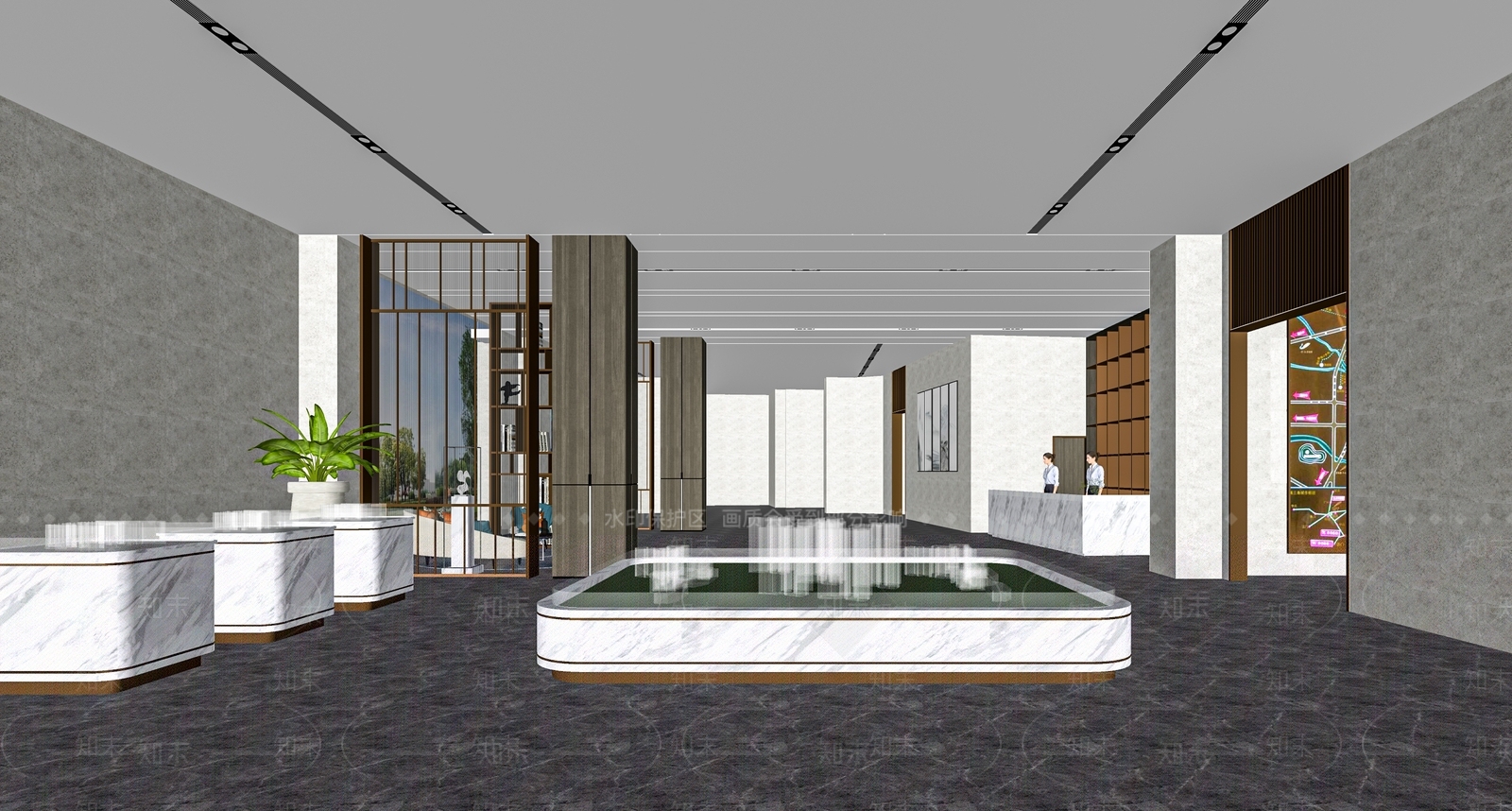 现代售楼展厅SU模型下载【ID:1128196356】