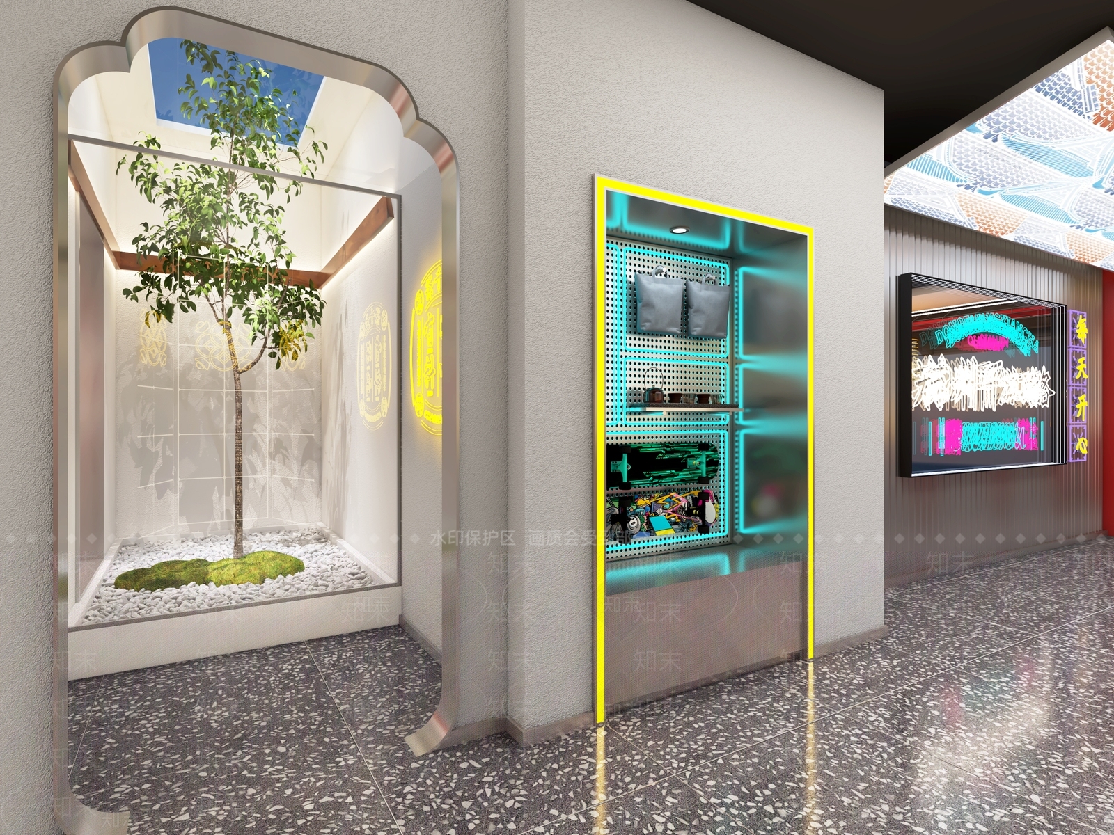 新中式国潮风奶茶店3D模型下载【ID:1128198224】