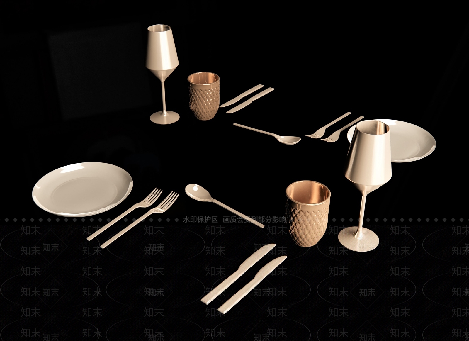 餐具SU模型下载【ID:1128199482】