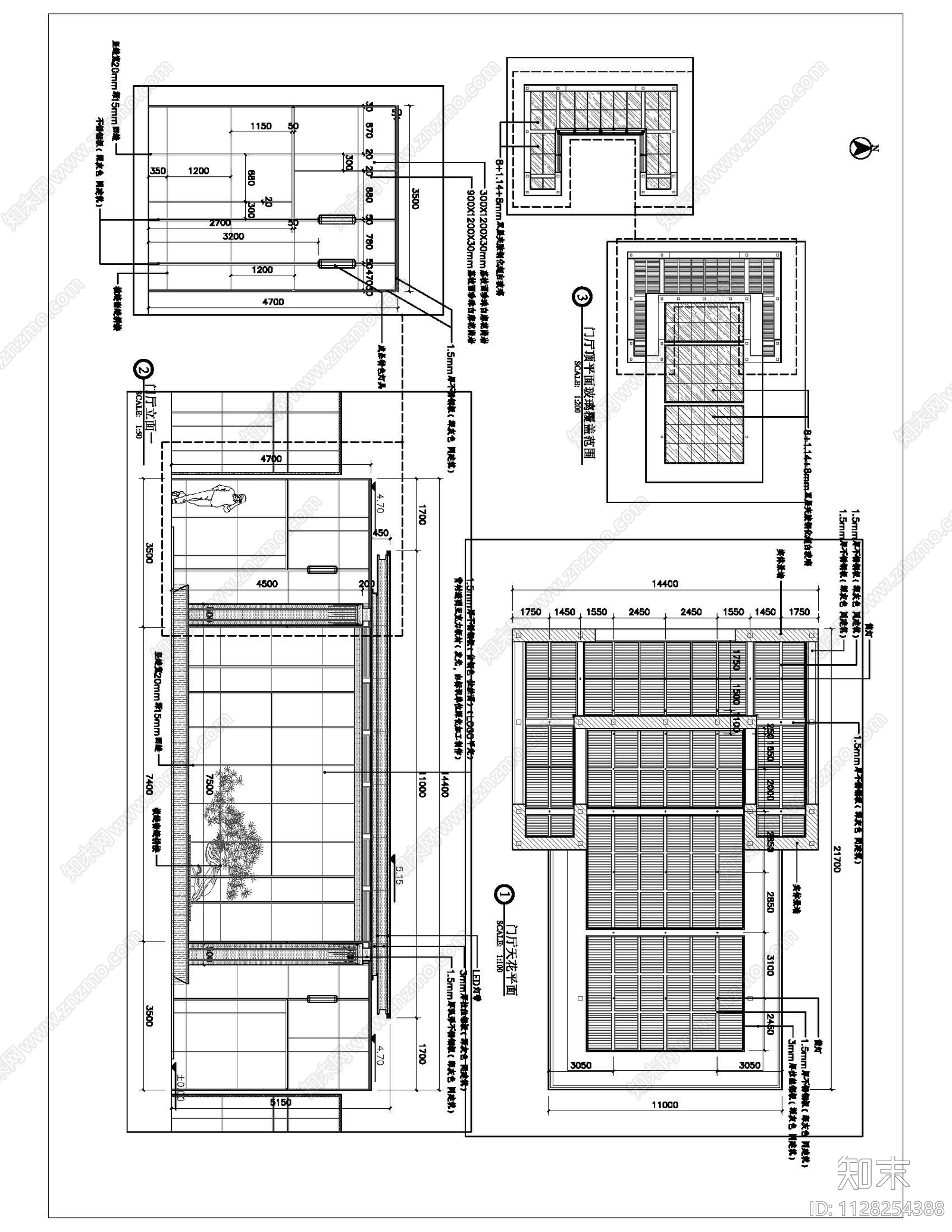 商品房地产门厅cad施工图下载【ID:1128254388】