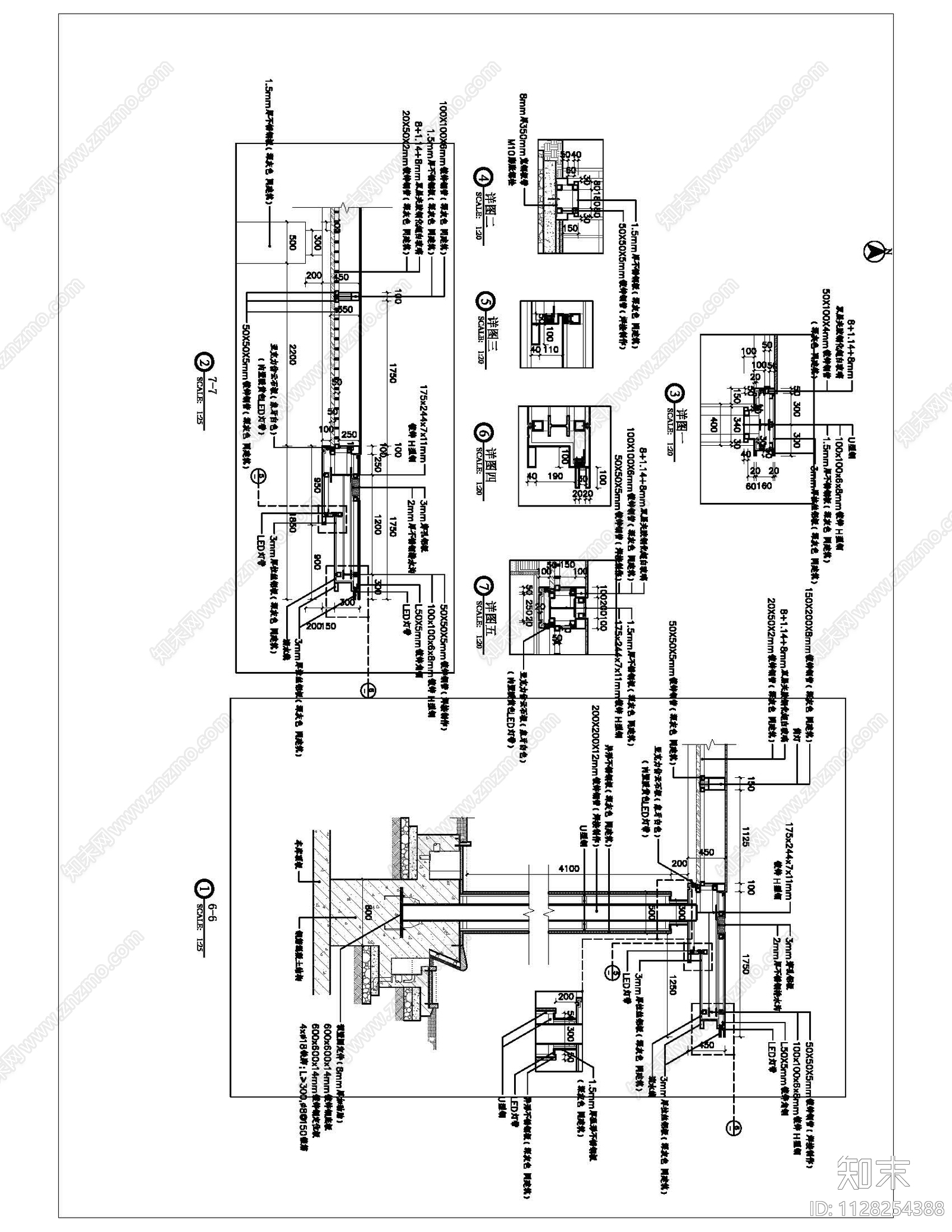 商品房地产门厅cad施工图下载【ID:1128254388】