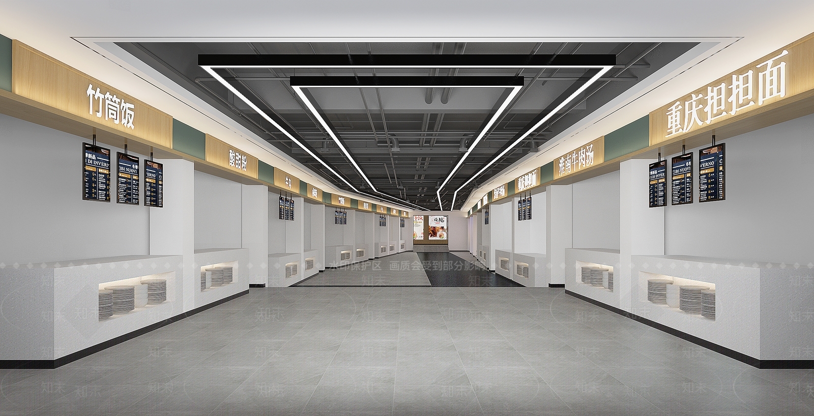 现代学校食堂公区3D模型下载【ID:1128205912】