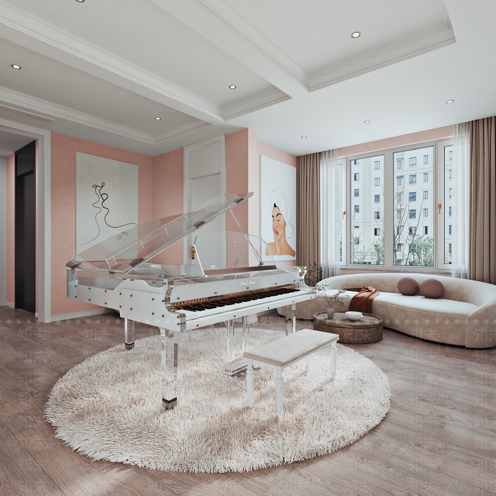 现代钢琴房3D模型下载【ID:1128209543】