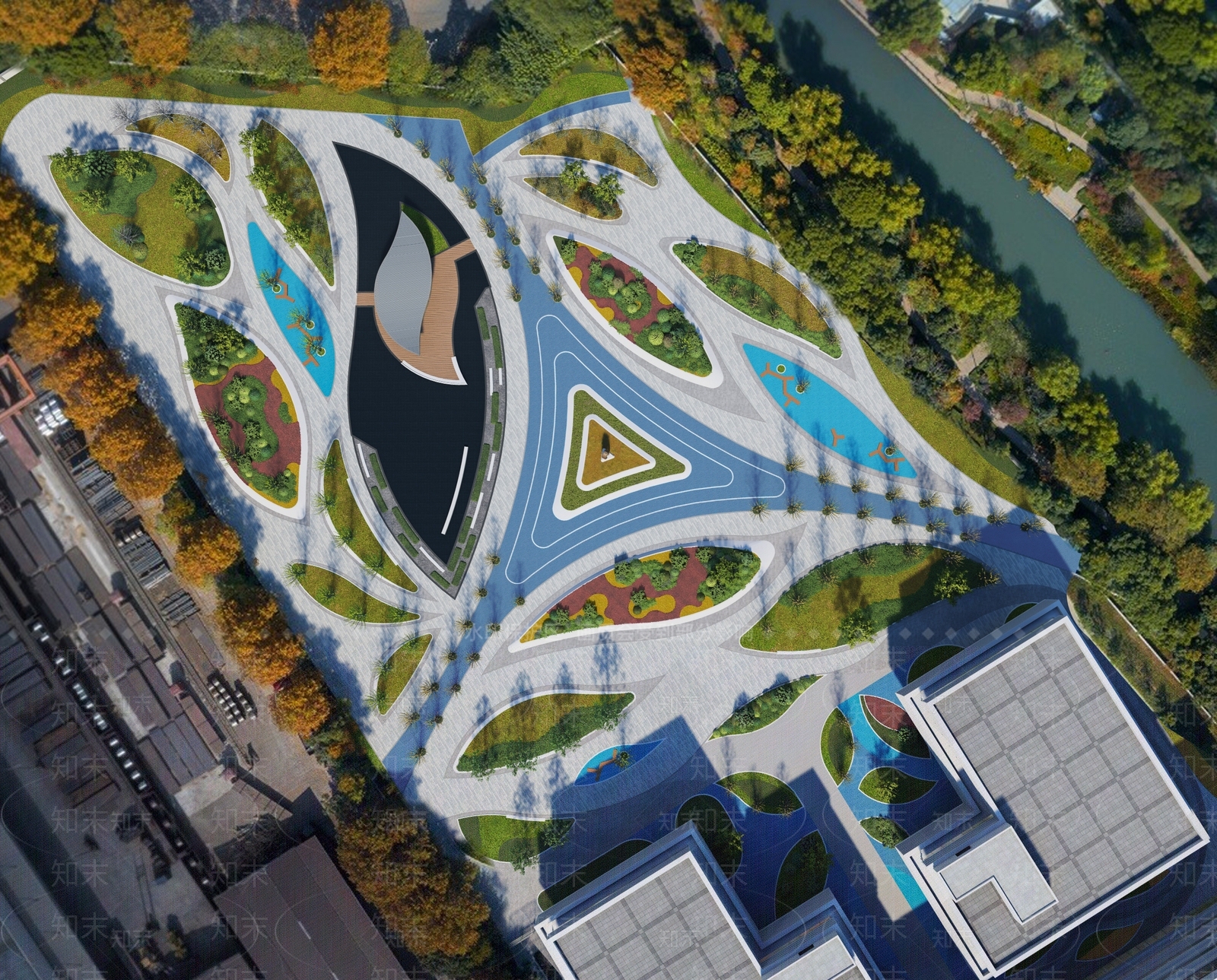 【SU悬赏模型】现代风格公园景观SU模型下载【ID:1128256161】