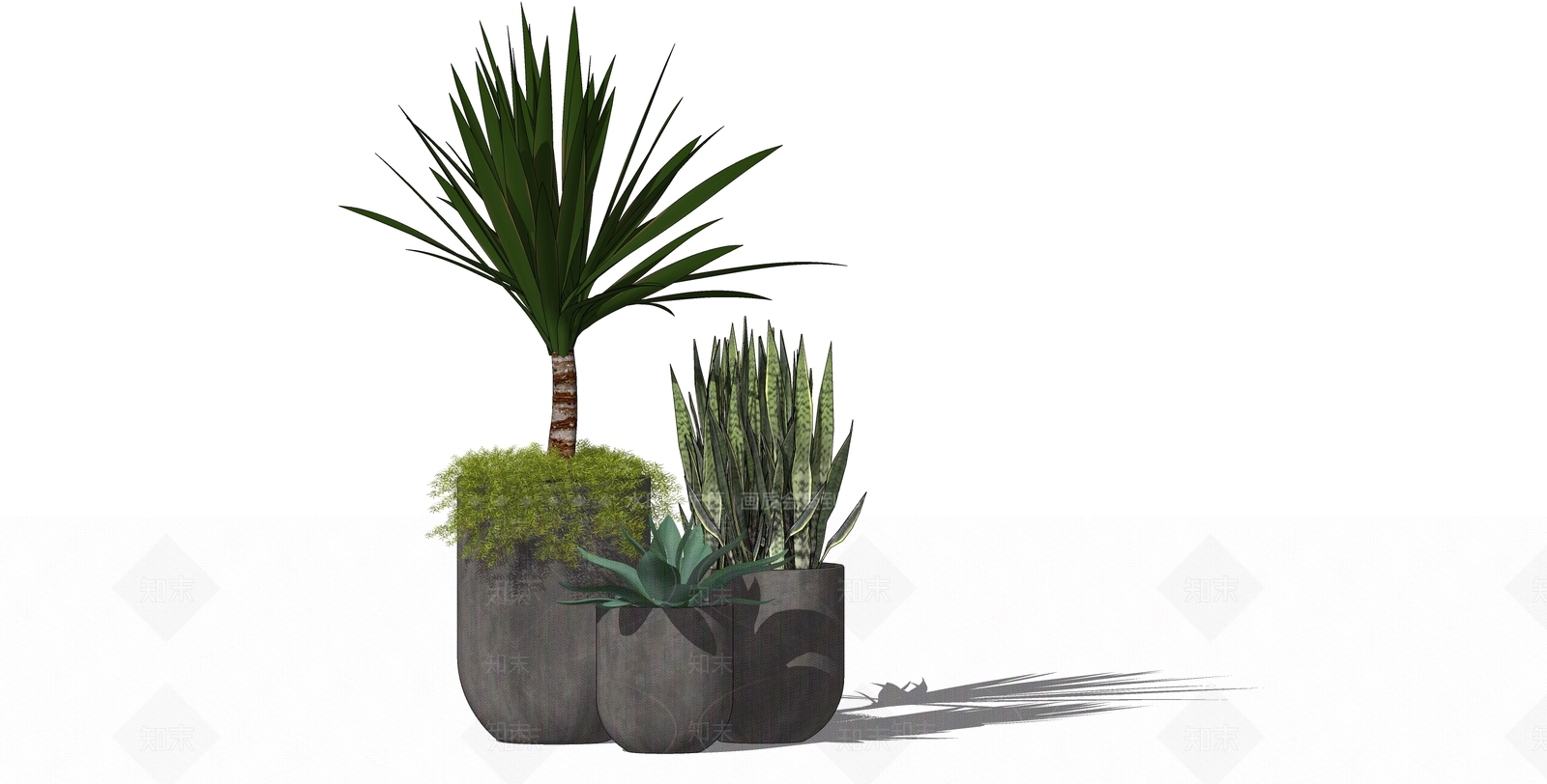 植物盆栽SU模型下载【ID:1128214555】