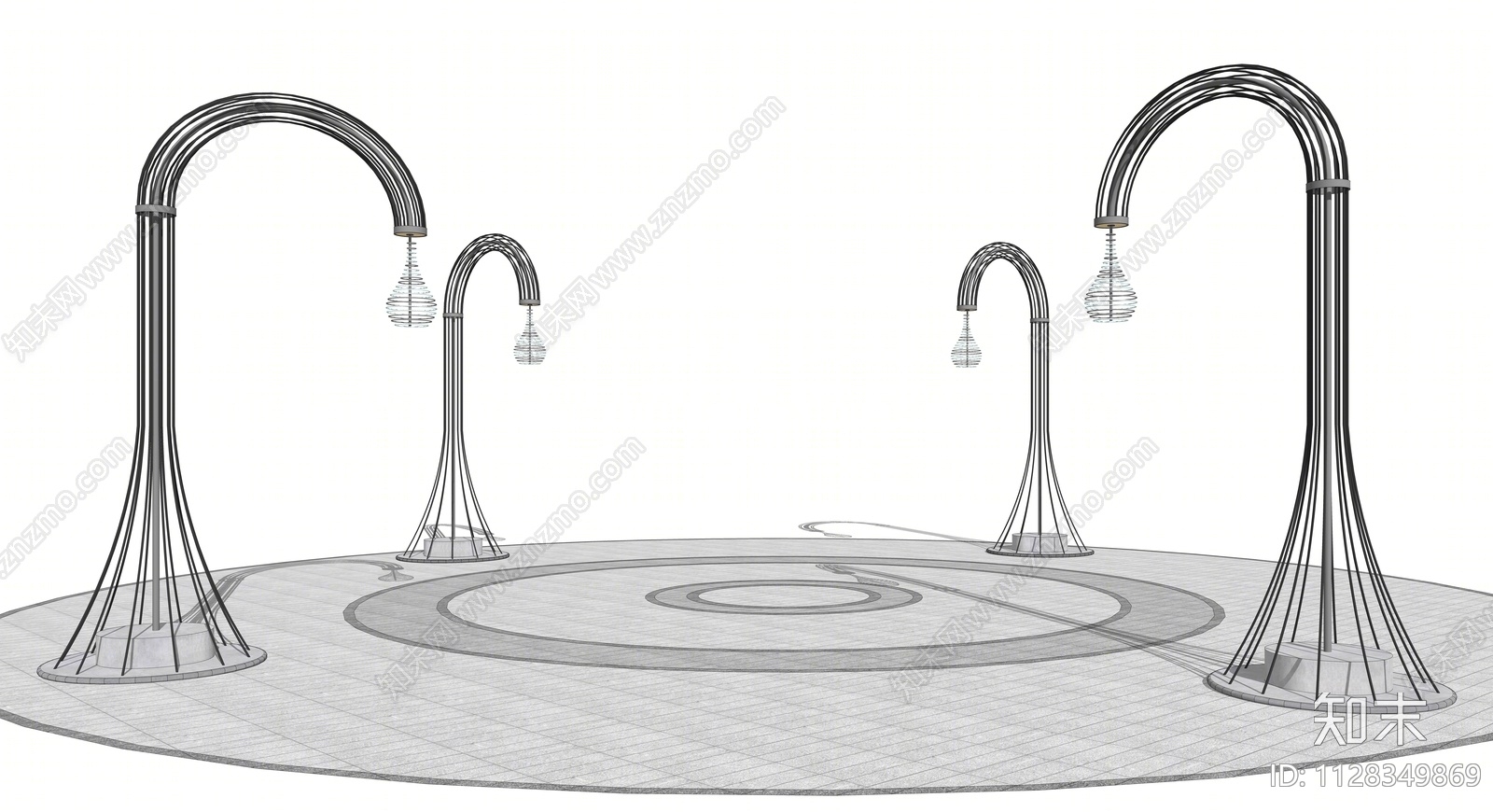 现代造型路灯SU模型下载【ID:1128349869】