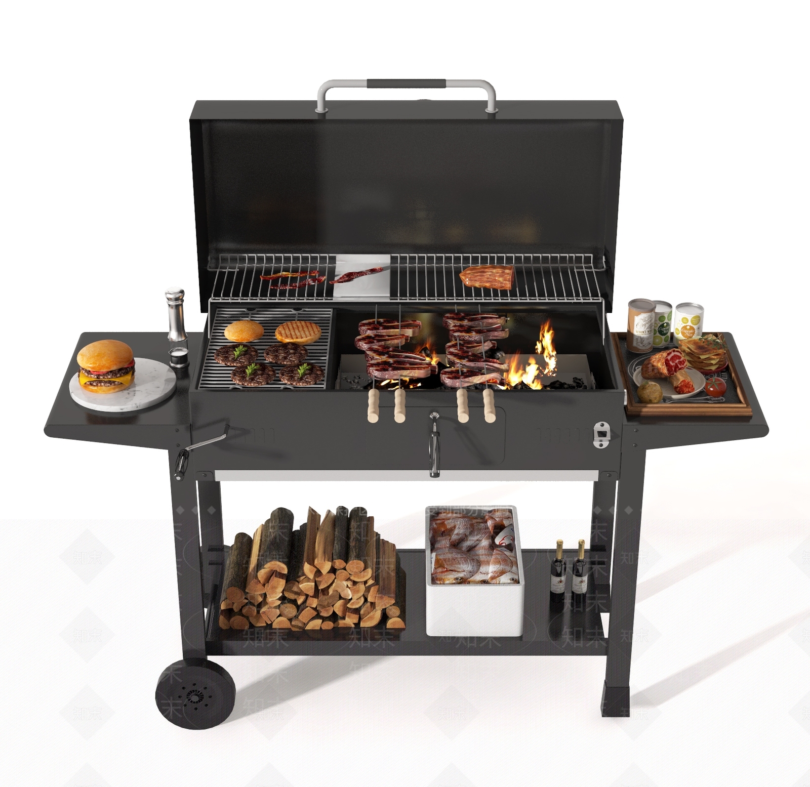 烧烤炉3D模型下载【ID:1128217102】
